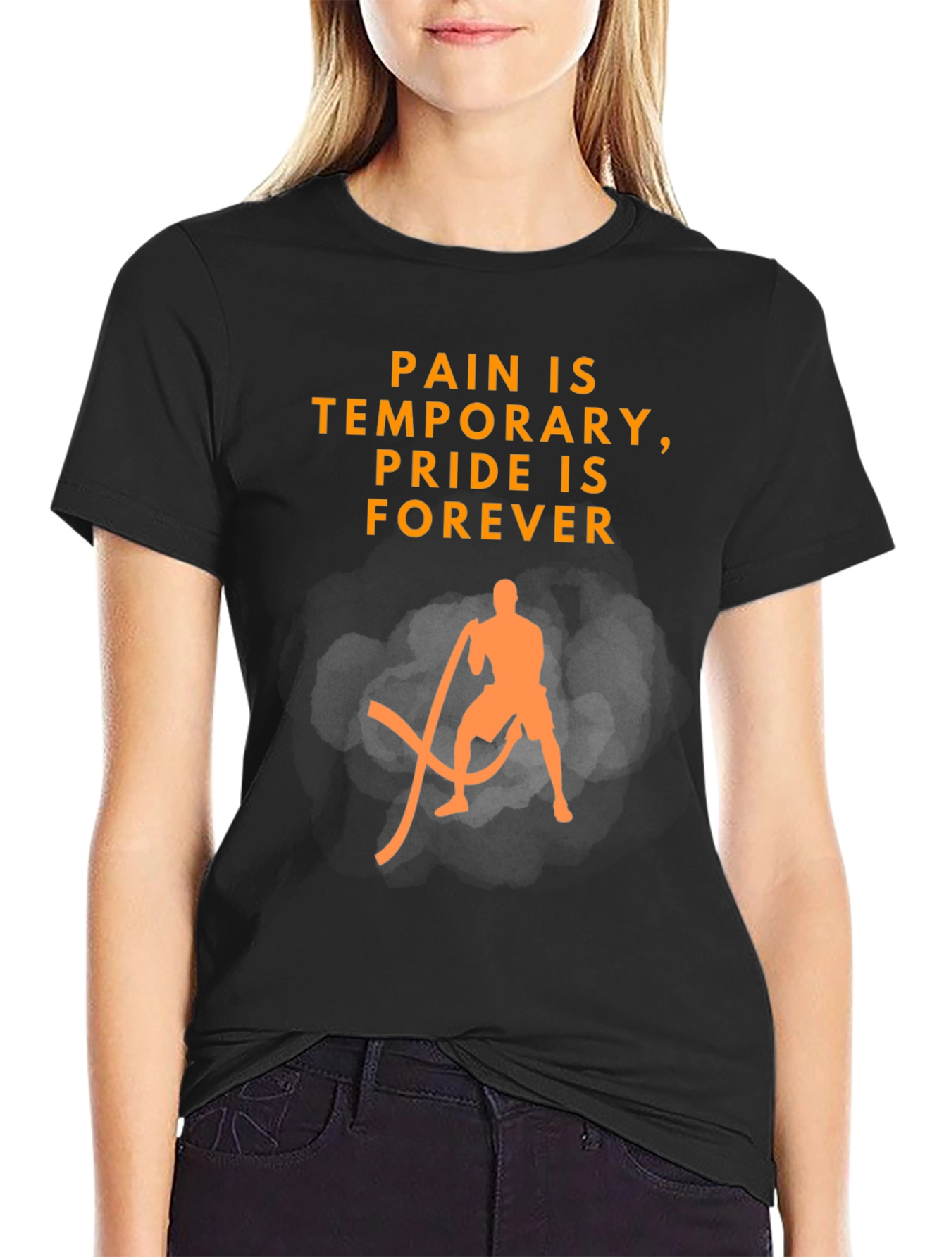 Motivational Workout T-Shirt: Pain is Temporary Pride