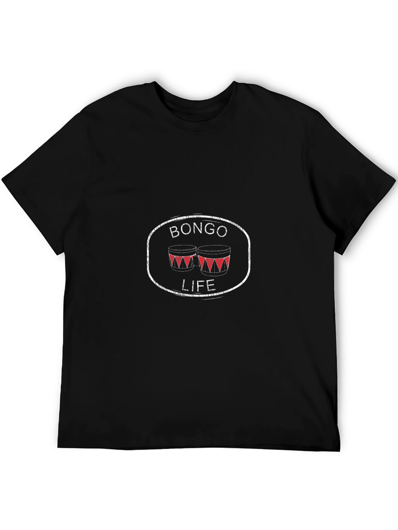 Bongo Life T-Shirt - Black Crew Neck Tee