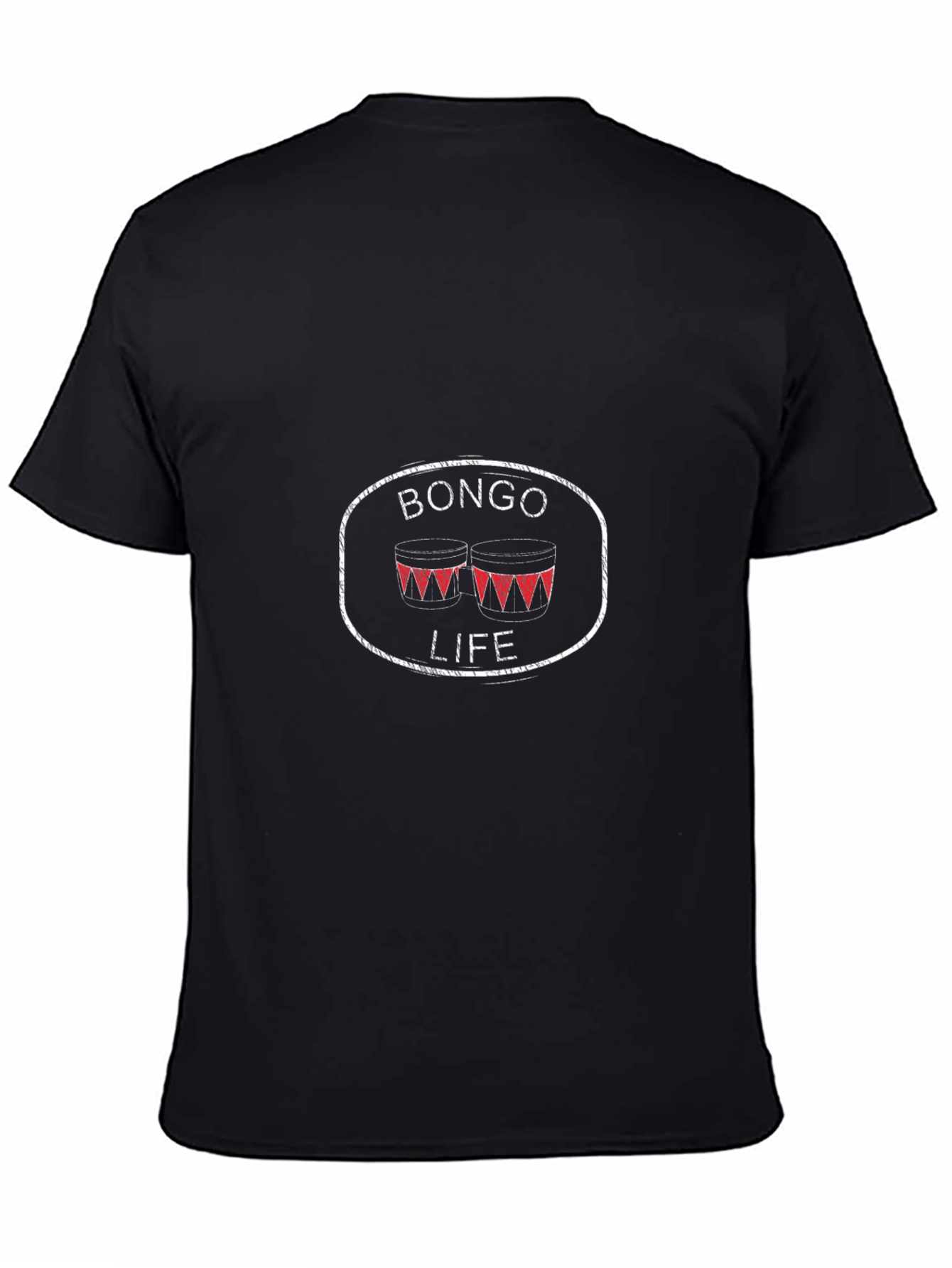 Bongo Life T-Shirt - Black Crew Neck Tee