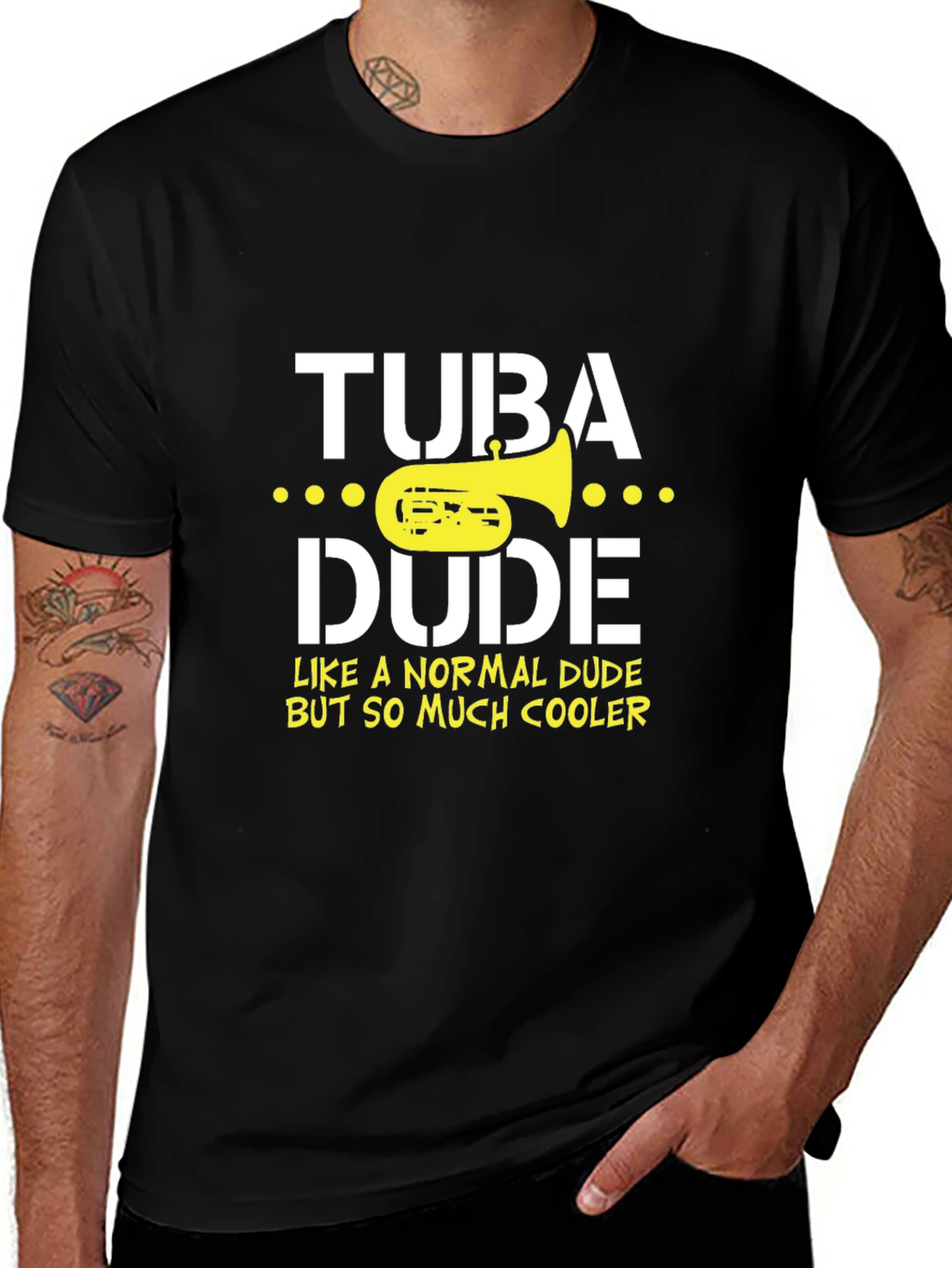 Tuba Dude Graphic Tee - Musicians Humor T-Shirt