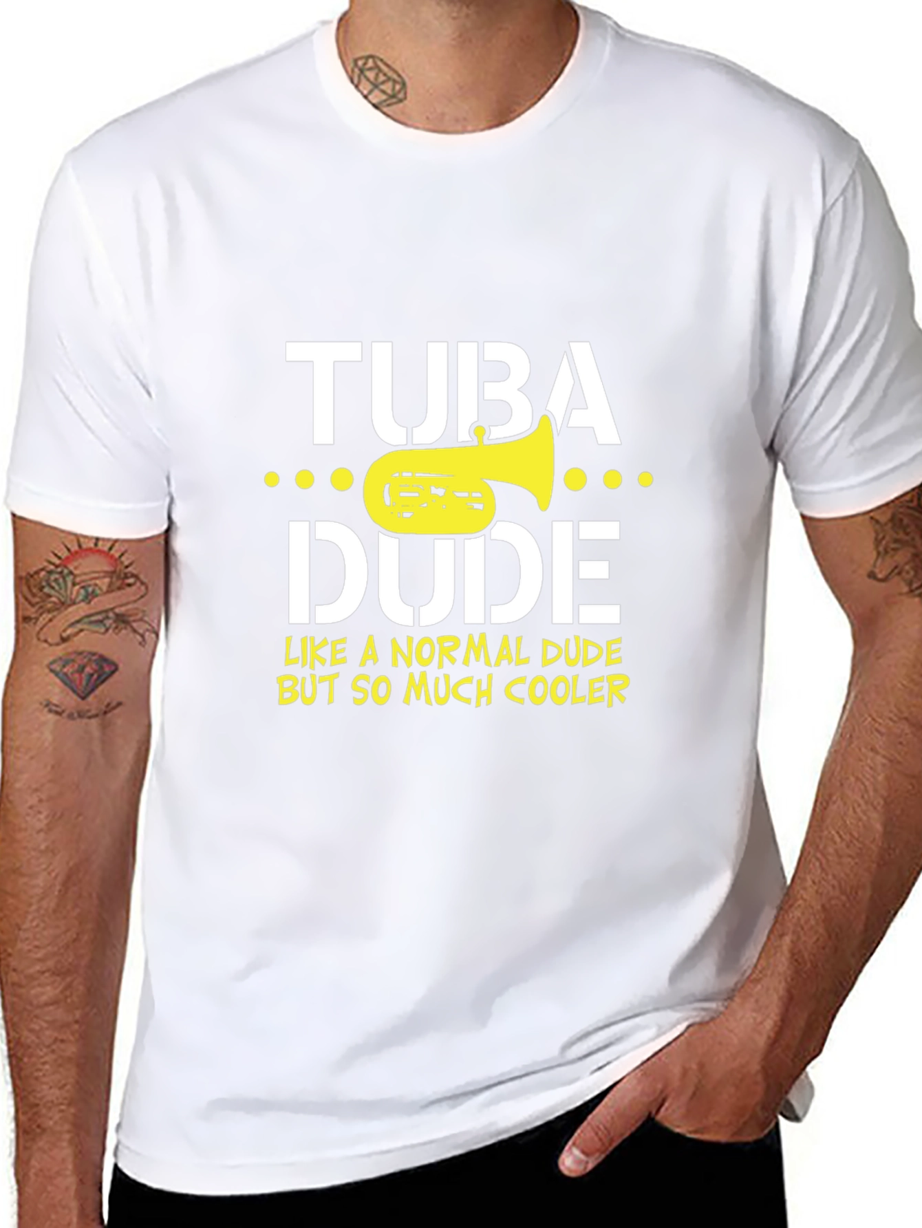 Tuba Dude Graphic Tee - Musicians Humor T-Shirt