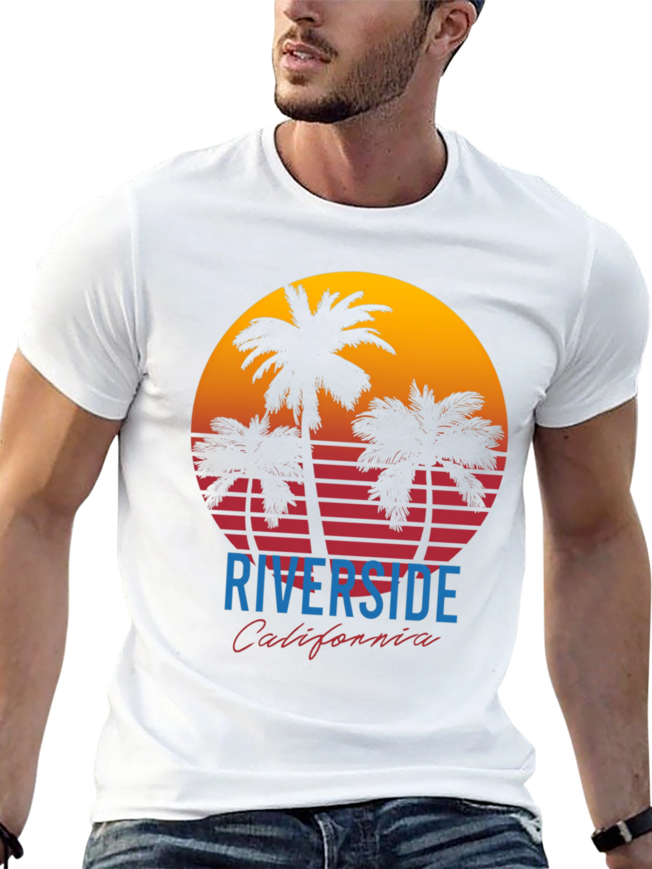 Riverside California Palm Sunset Graphic Tee
