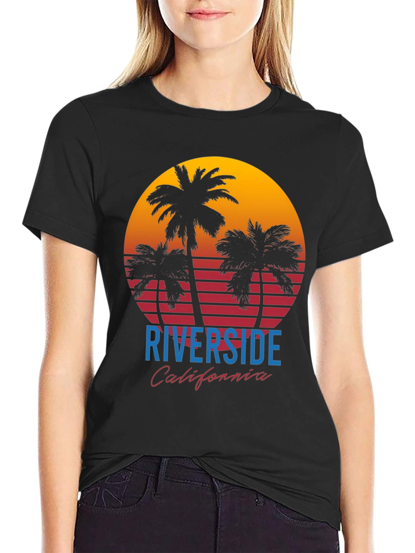 Riverside California Palm Sunset Graphic Tee