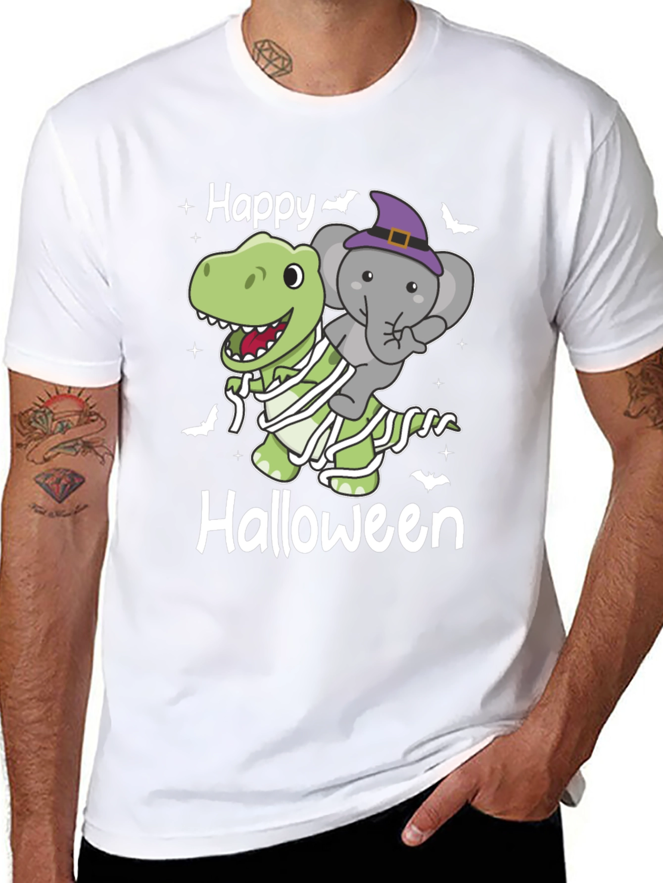 Happy Halloween Dinosaur & Elephant T-Shirt