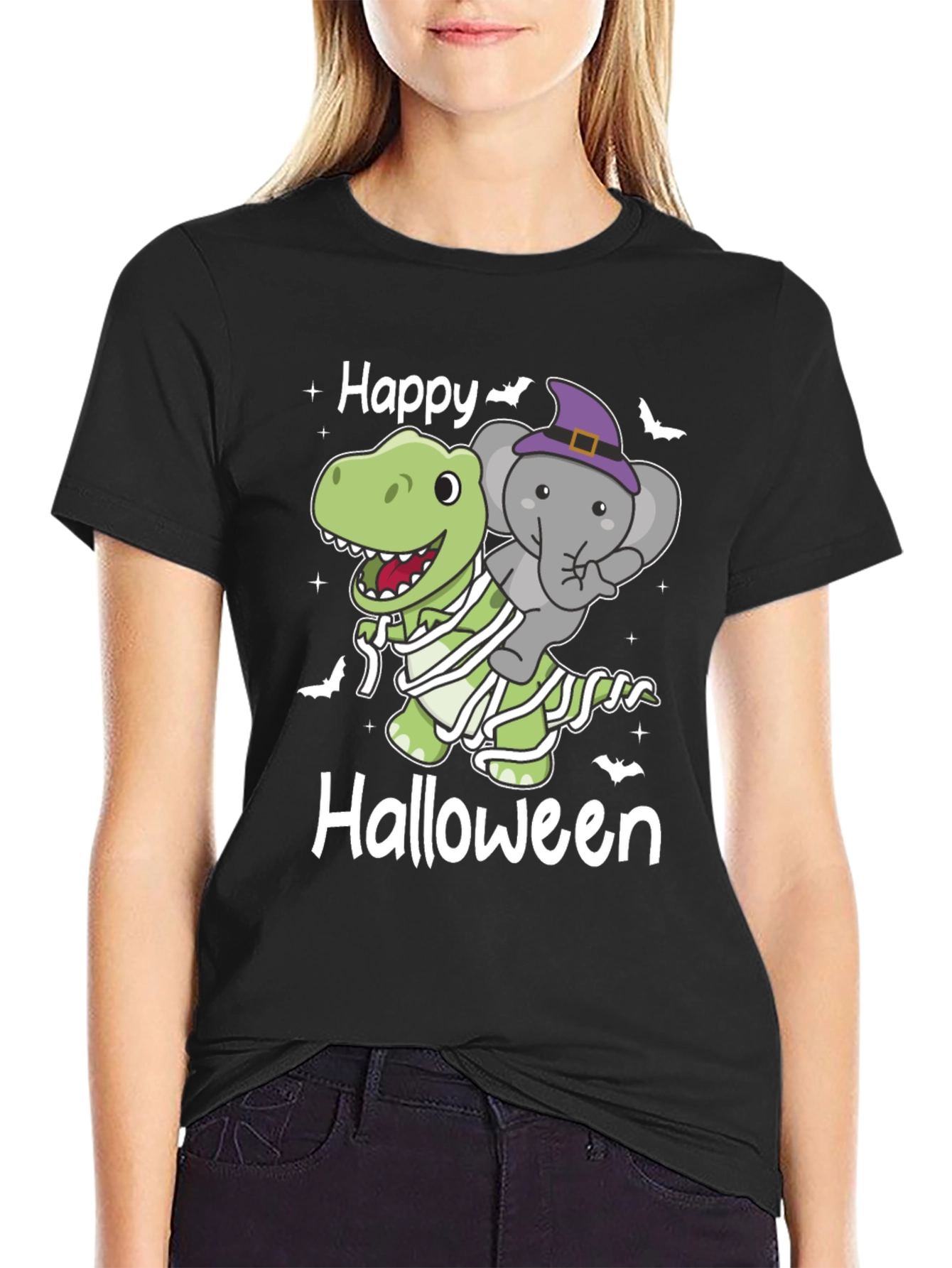 Happy Halloween Dinosaur & Elephant T-Shirt