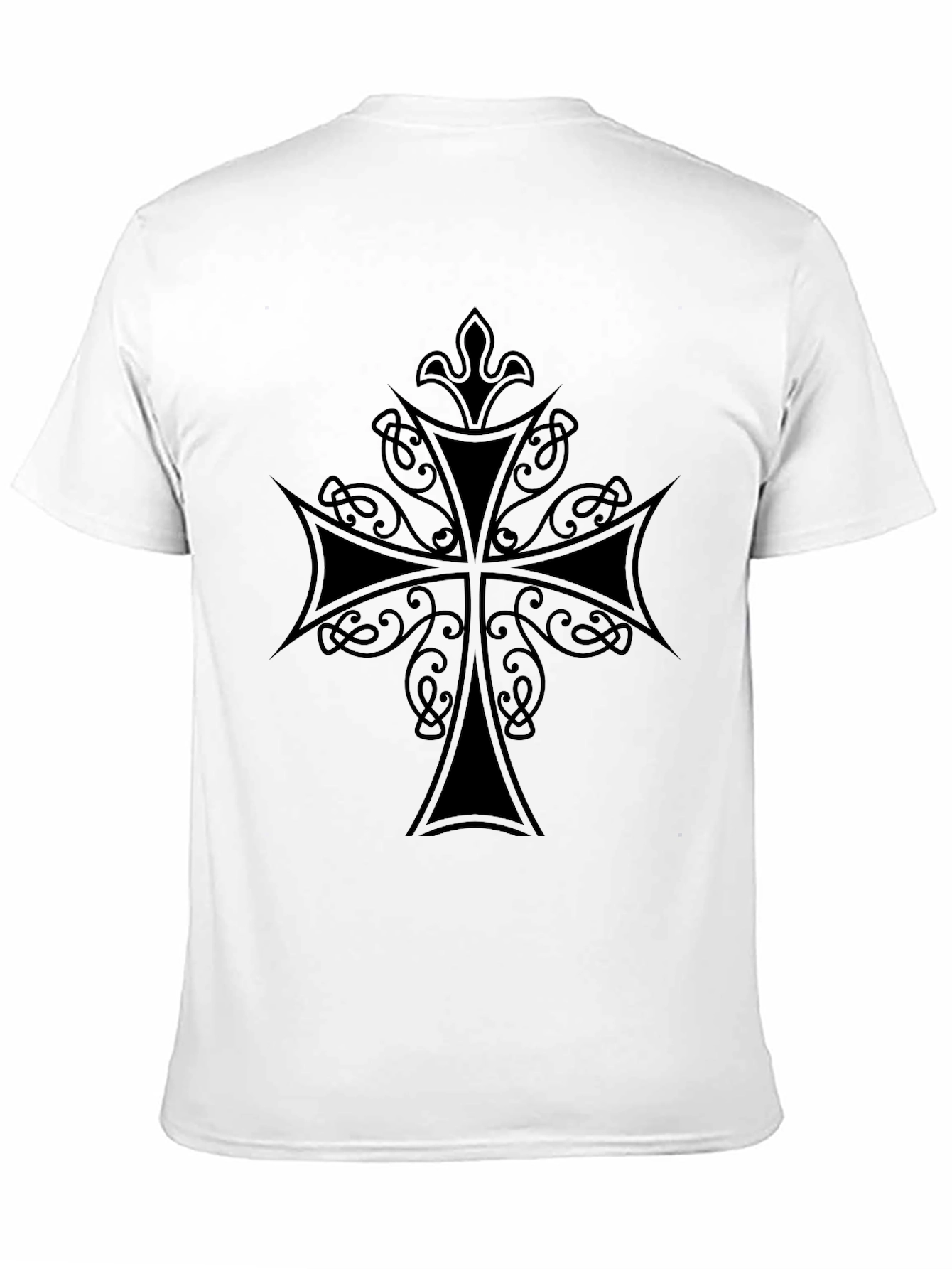 Mens Black T-Shirt with Celtic Cross Design