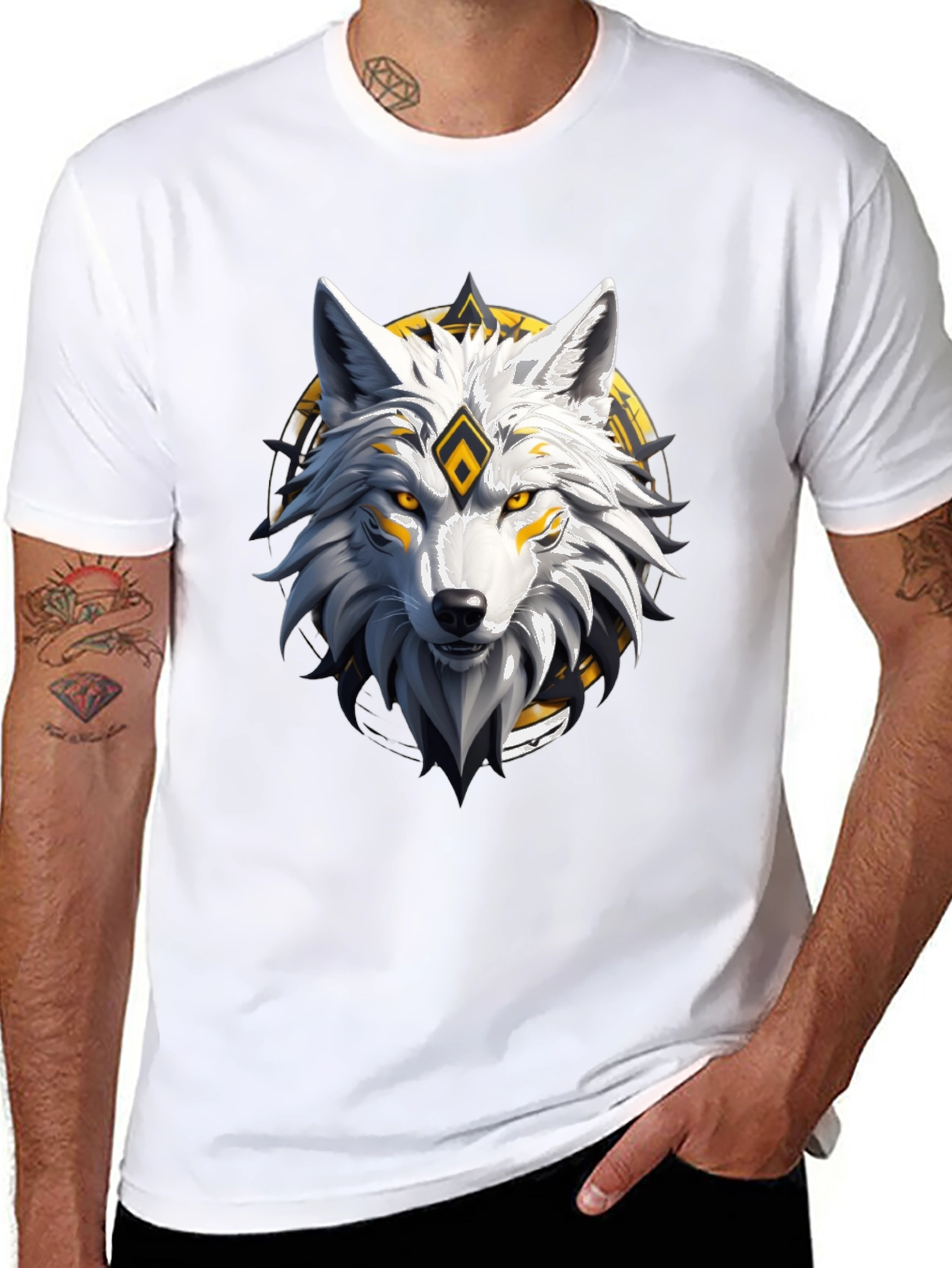 Wolf Graphic Tee - Black Cotton Blend
