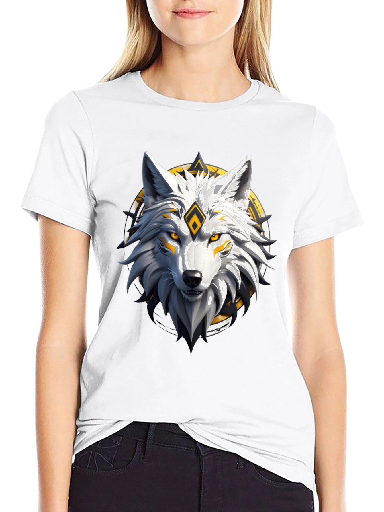 Wolf Graphic Tee - Black Cotton Blend