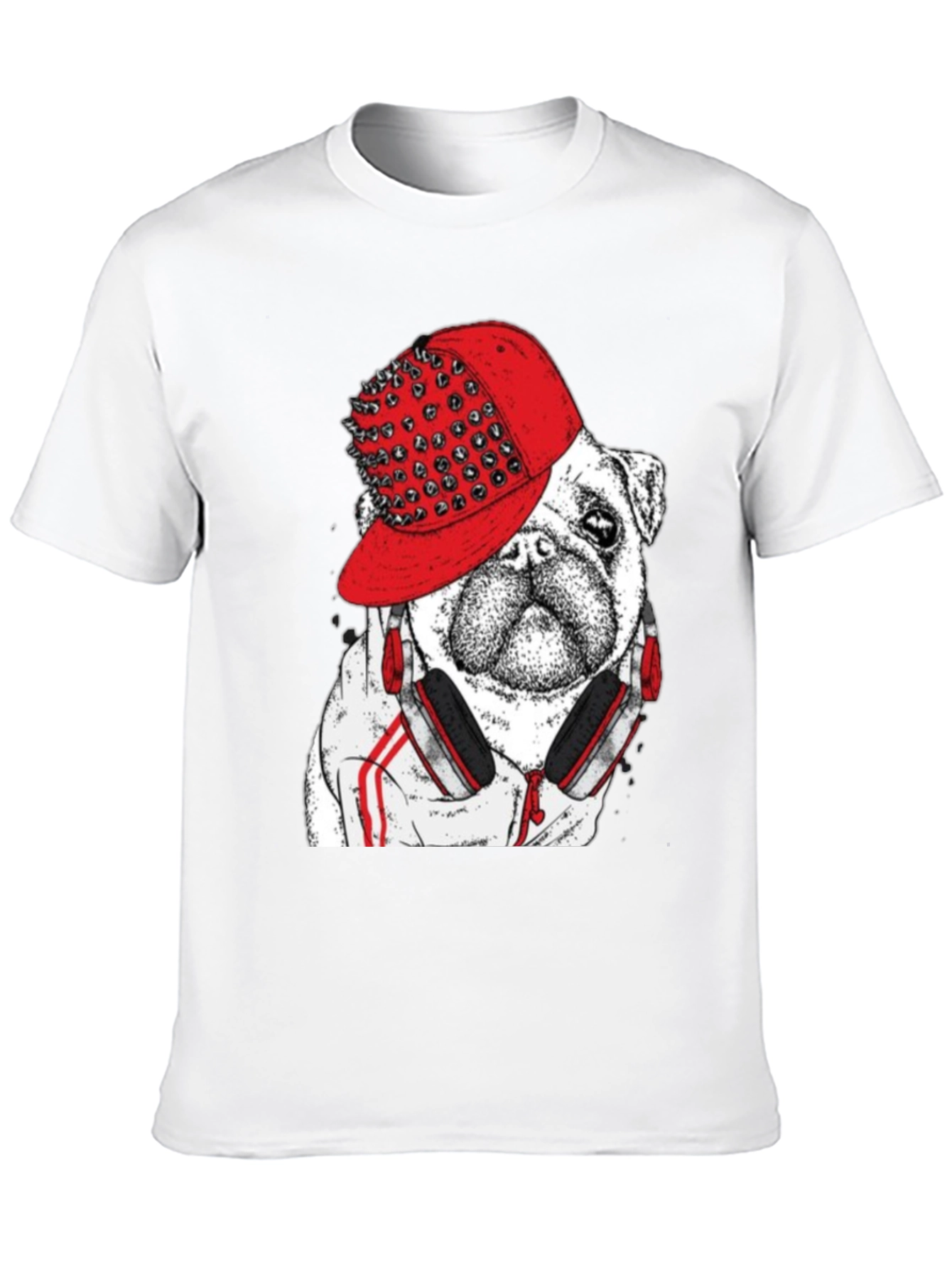 Bulldog in Spiked Hat Graphic Tee