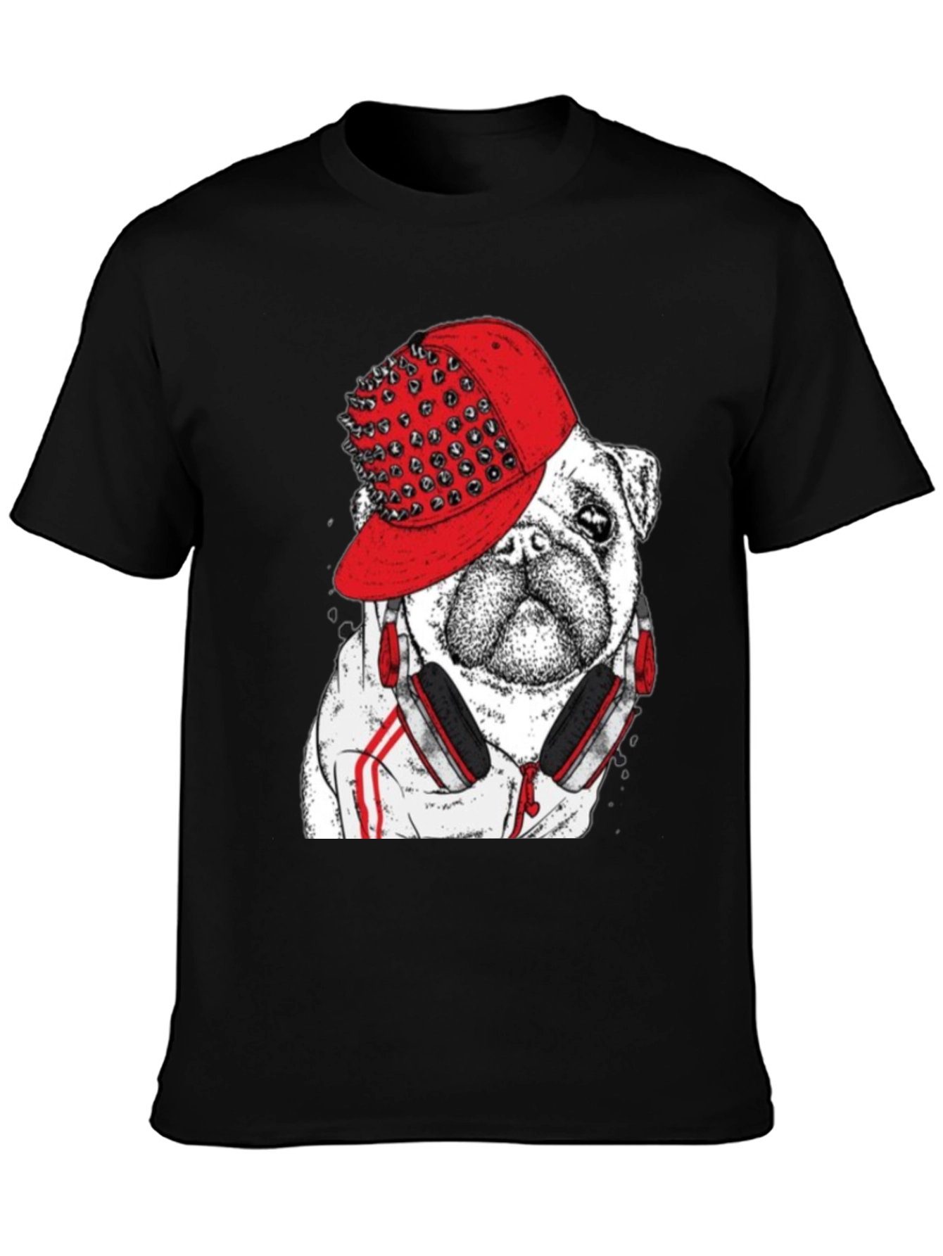 Bulldog in Spiked Hat Graphic Tee