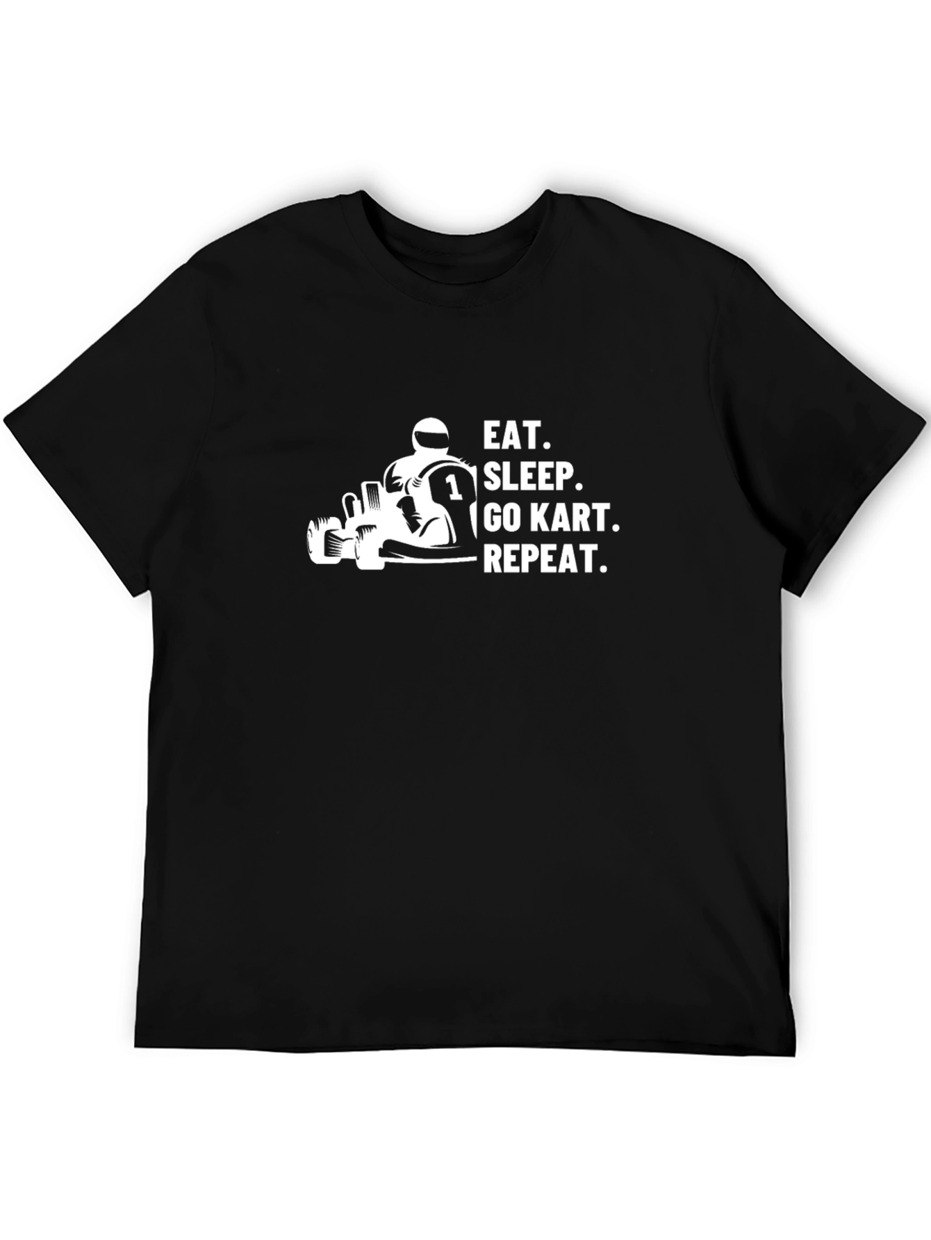 Eat Sleep Go Kart Repeat T-Shirt - Black