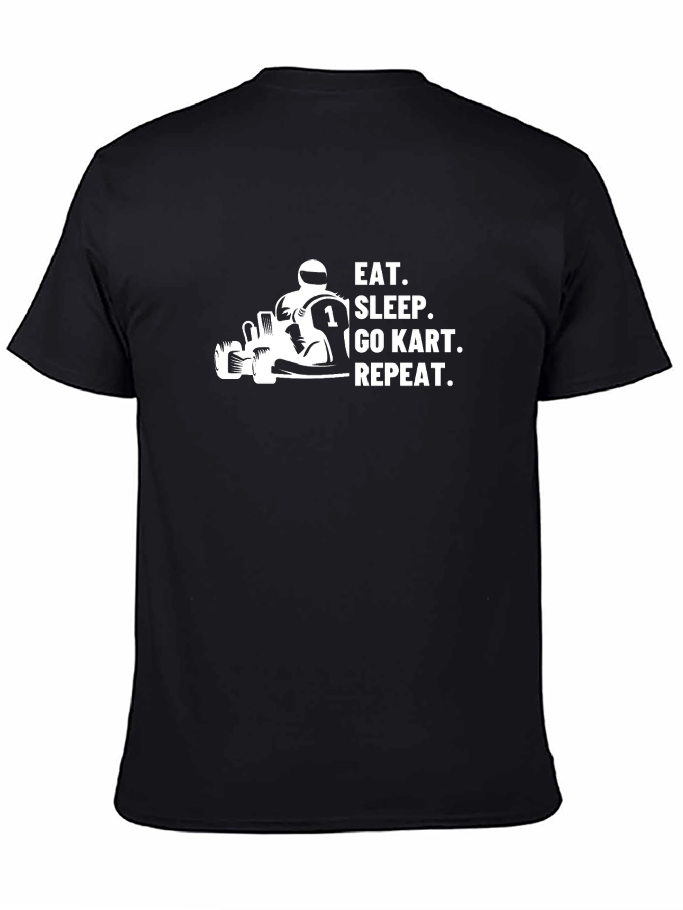 Eat Sleep Go Kart Repeat T-Shirt - Black