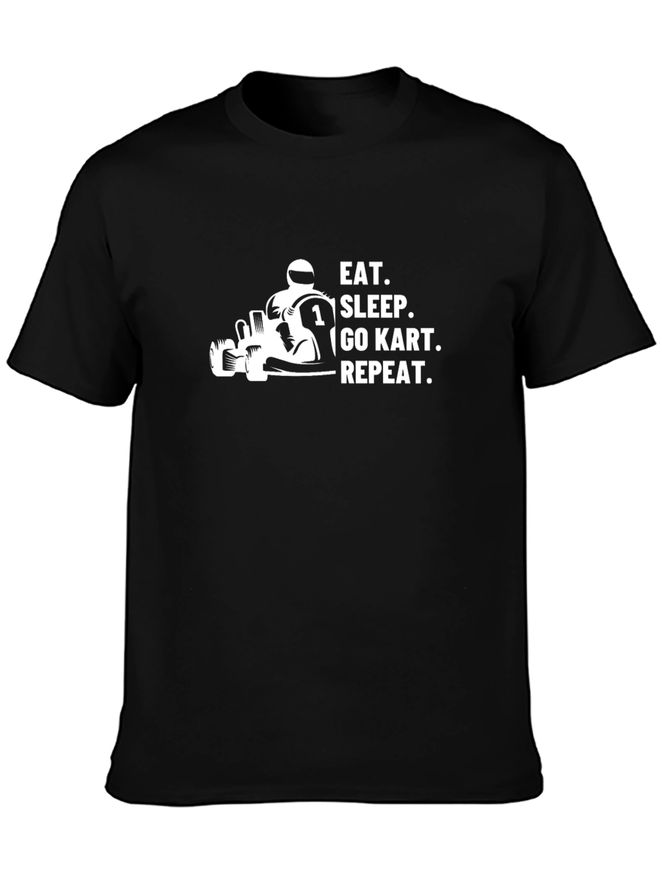 Eat Sleep Go Kart Repeat T-Shirt - Black