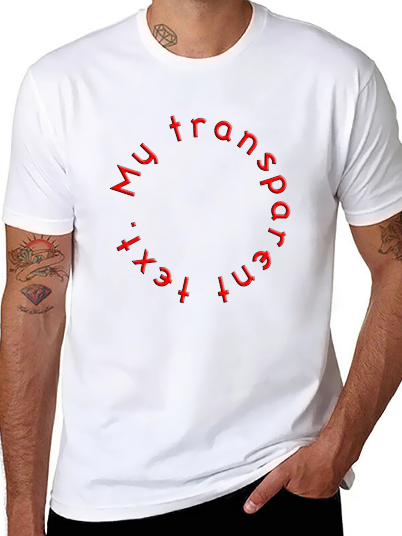 My Transparent Text Circle Black Tee
