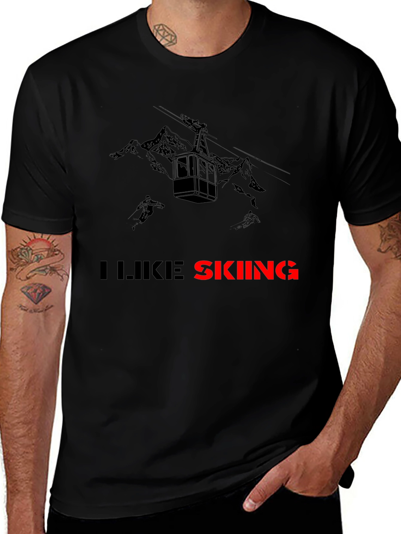 I Like Skiing Graphic Tee - Mountain Adventure