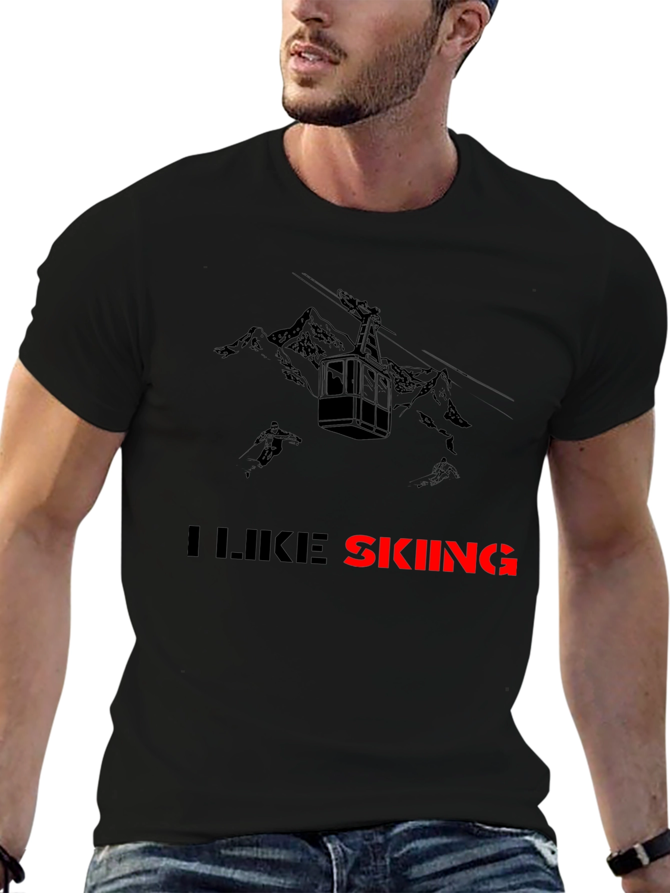I Like Skiing Graphic Tee - Mountain Adventure
