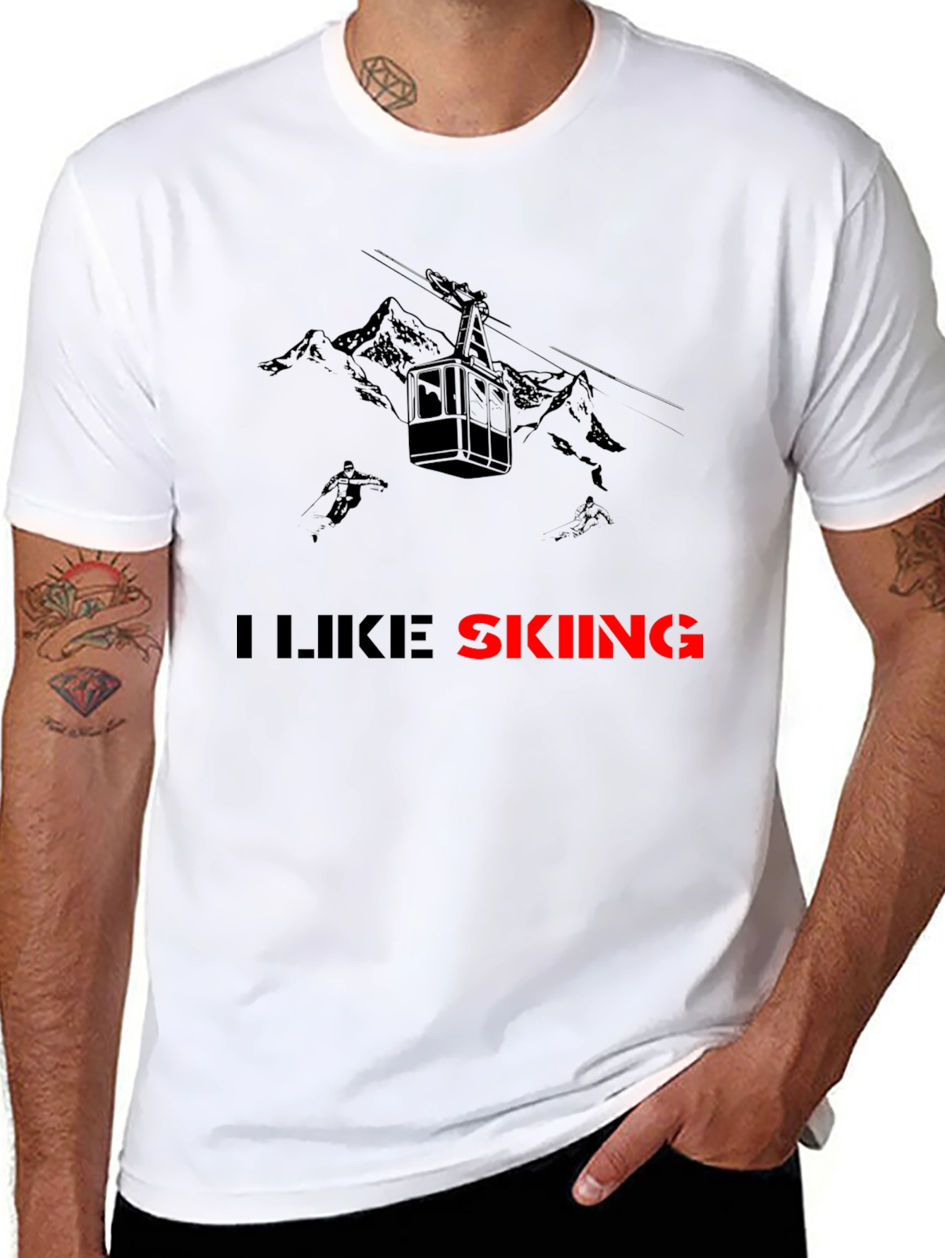 I Like Skiing Graphic Tee - Mountain Adventure