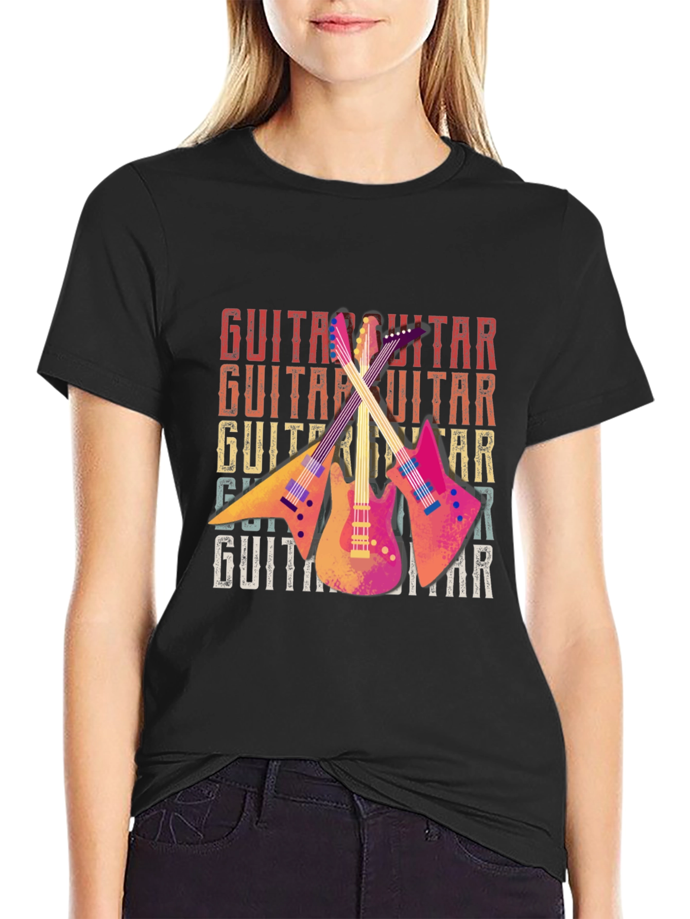 Retro Guitar T-Shirt - Musical Instrument Design