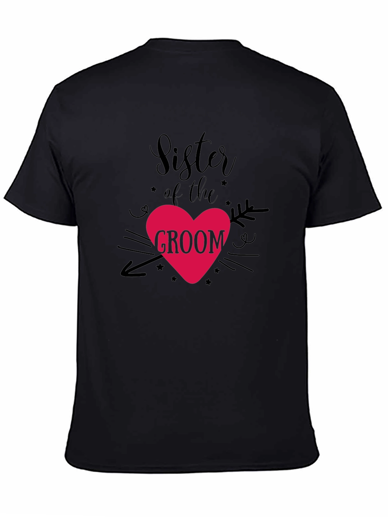 Sister of the Groom Heart Graphic Tee