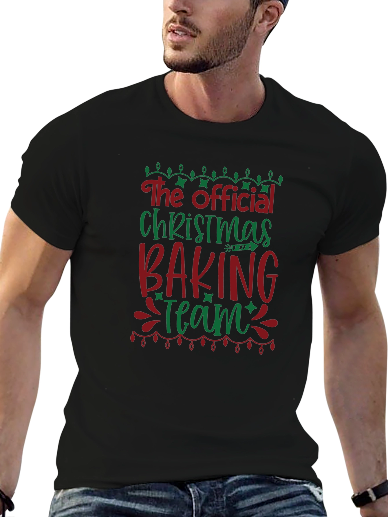 Official Christmas Baking Team Black T-Shirt