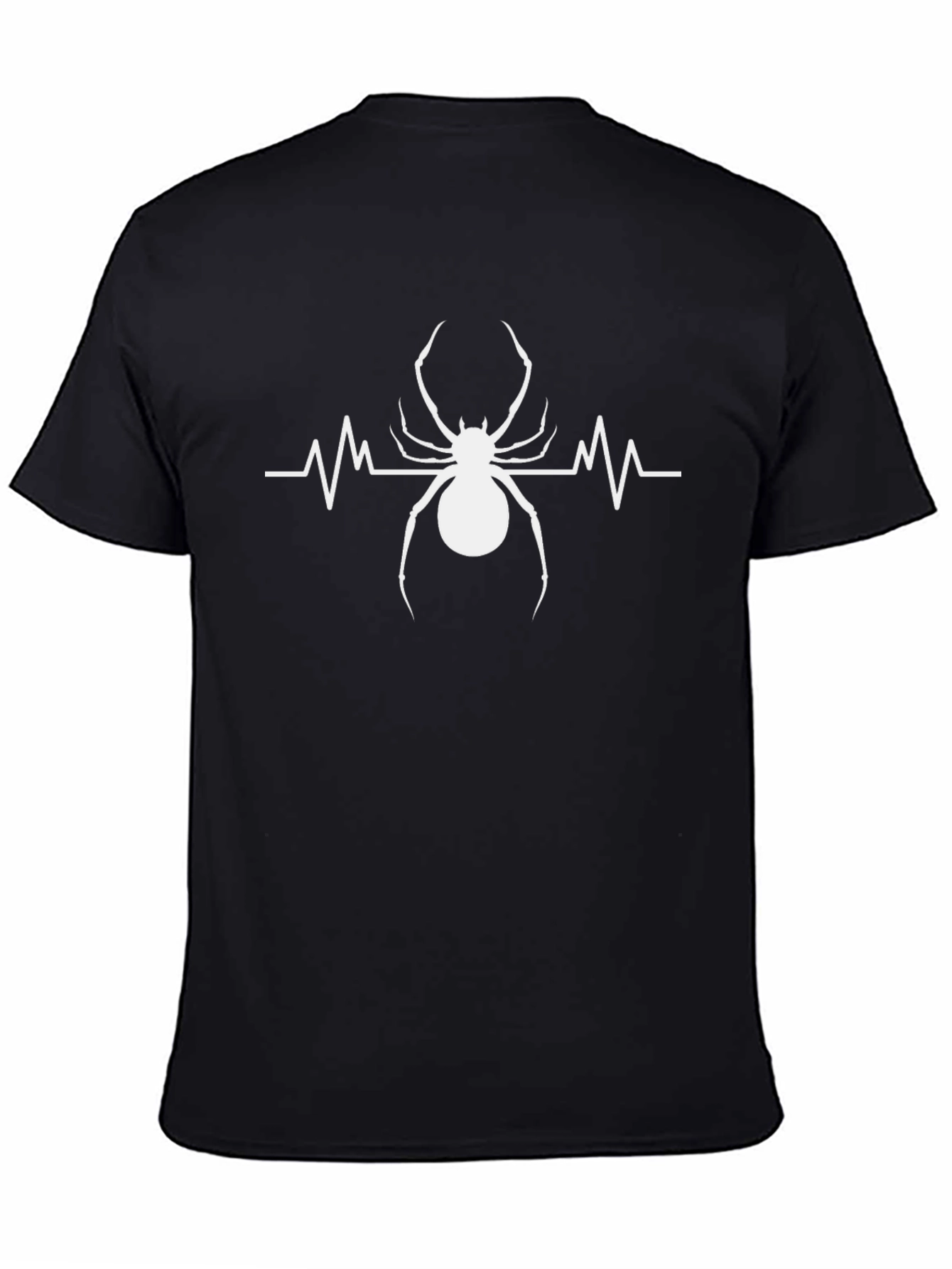 Spider Heartbeat Graphic Tee - Black Cotton T-Shirt