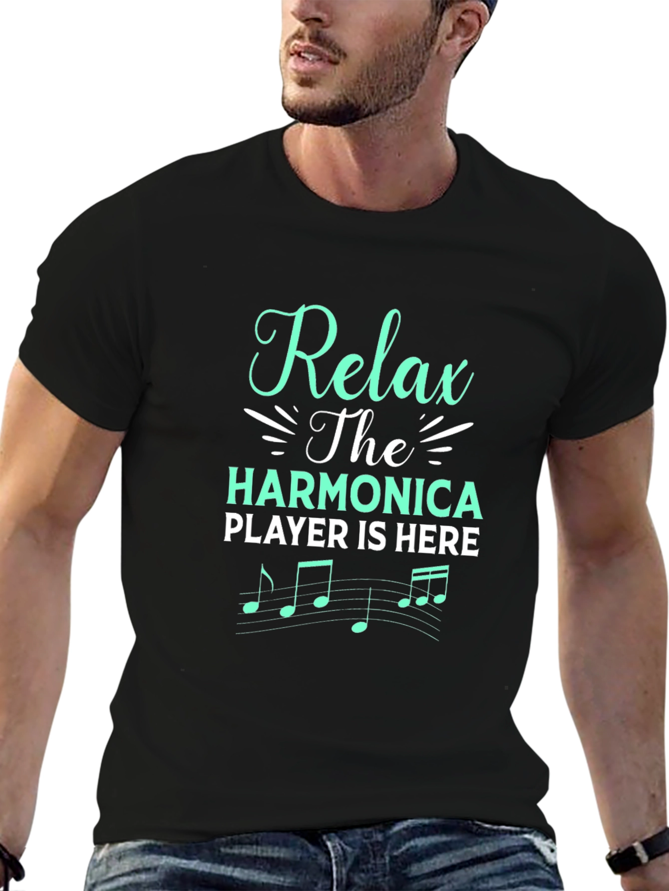 Relax Harmonica Player T-Shirt - Music Gift Tee