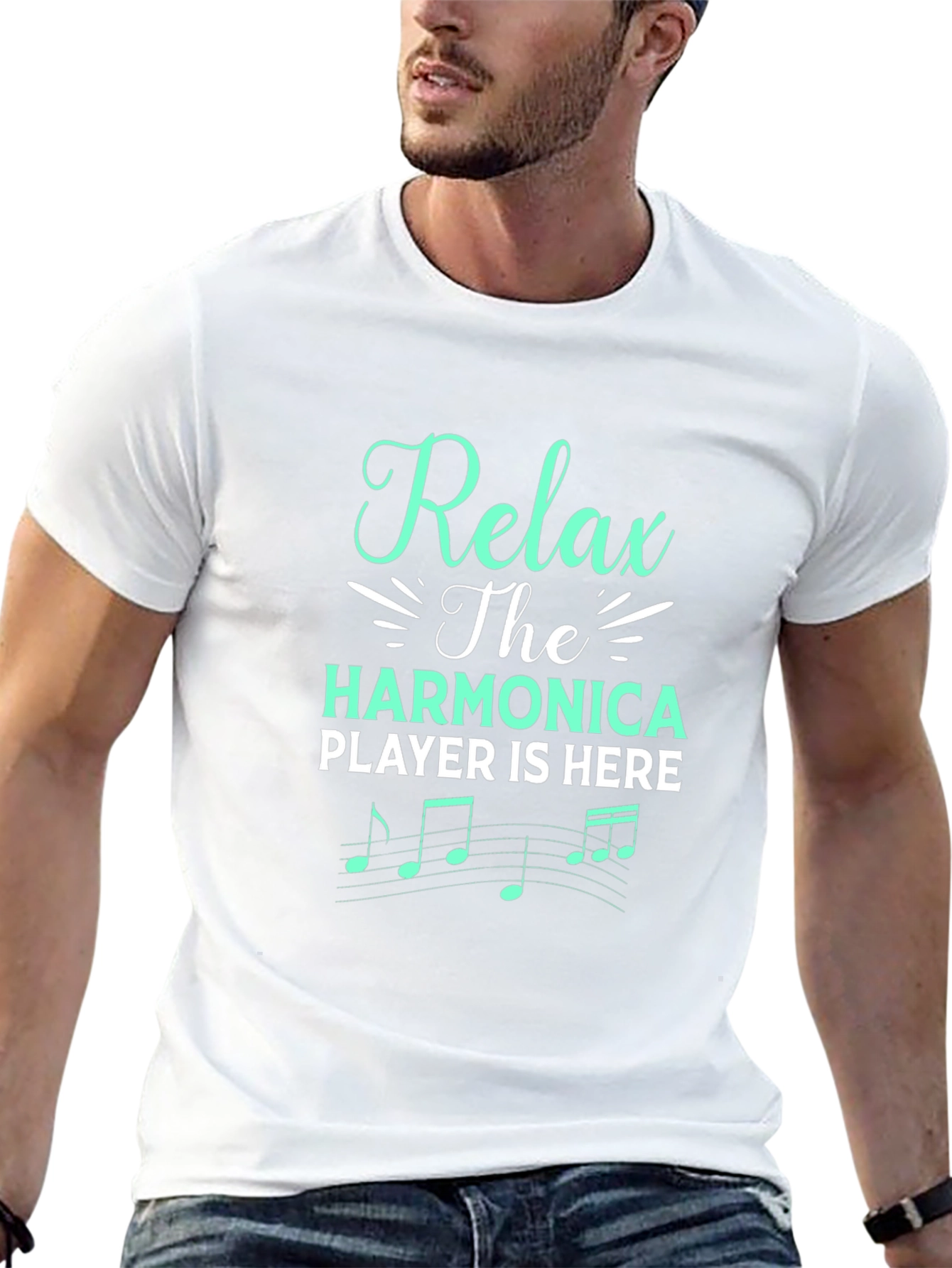 Relax Harmonica Player T-Shirt - Music Gift Tee