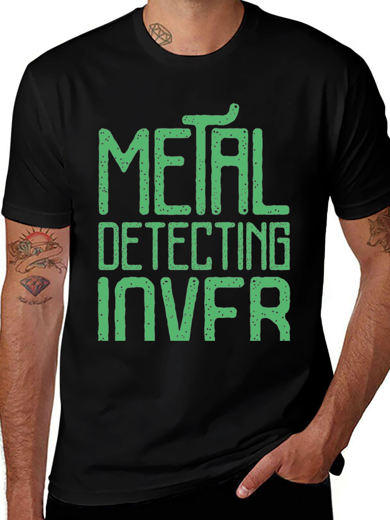 Metal Detecting INVR Black Graphic Tee