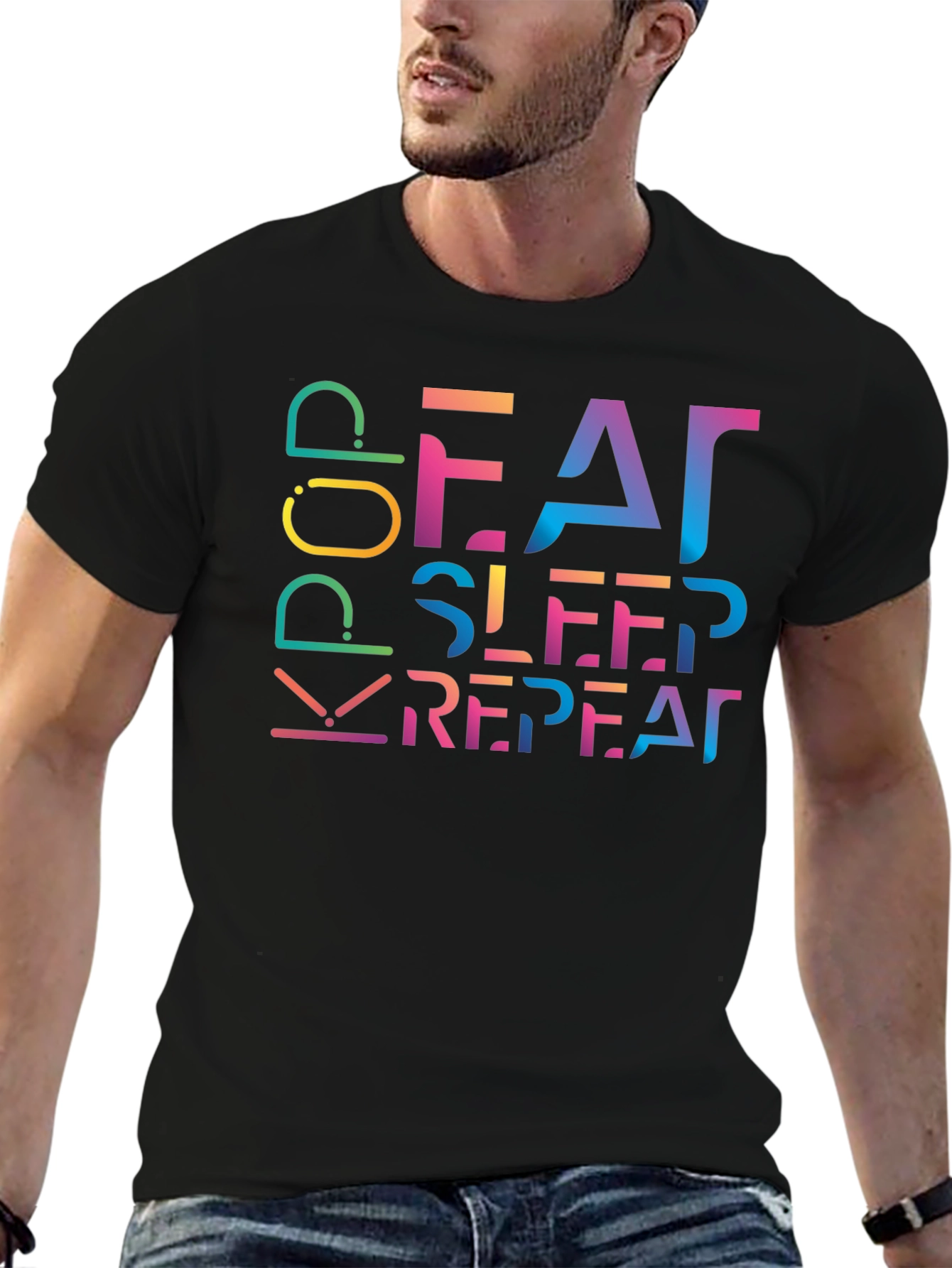 Eat Sleep K-Pop Repeat Black T-Shirt