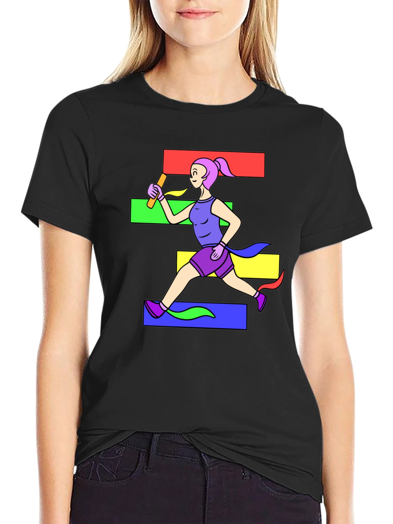 Runner Graphic Black T-Shirt