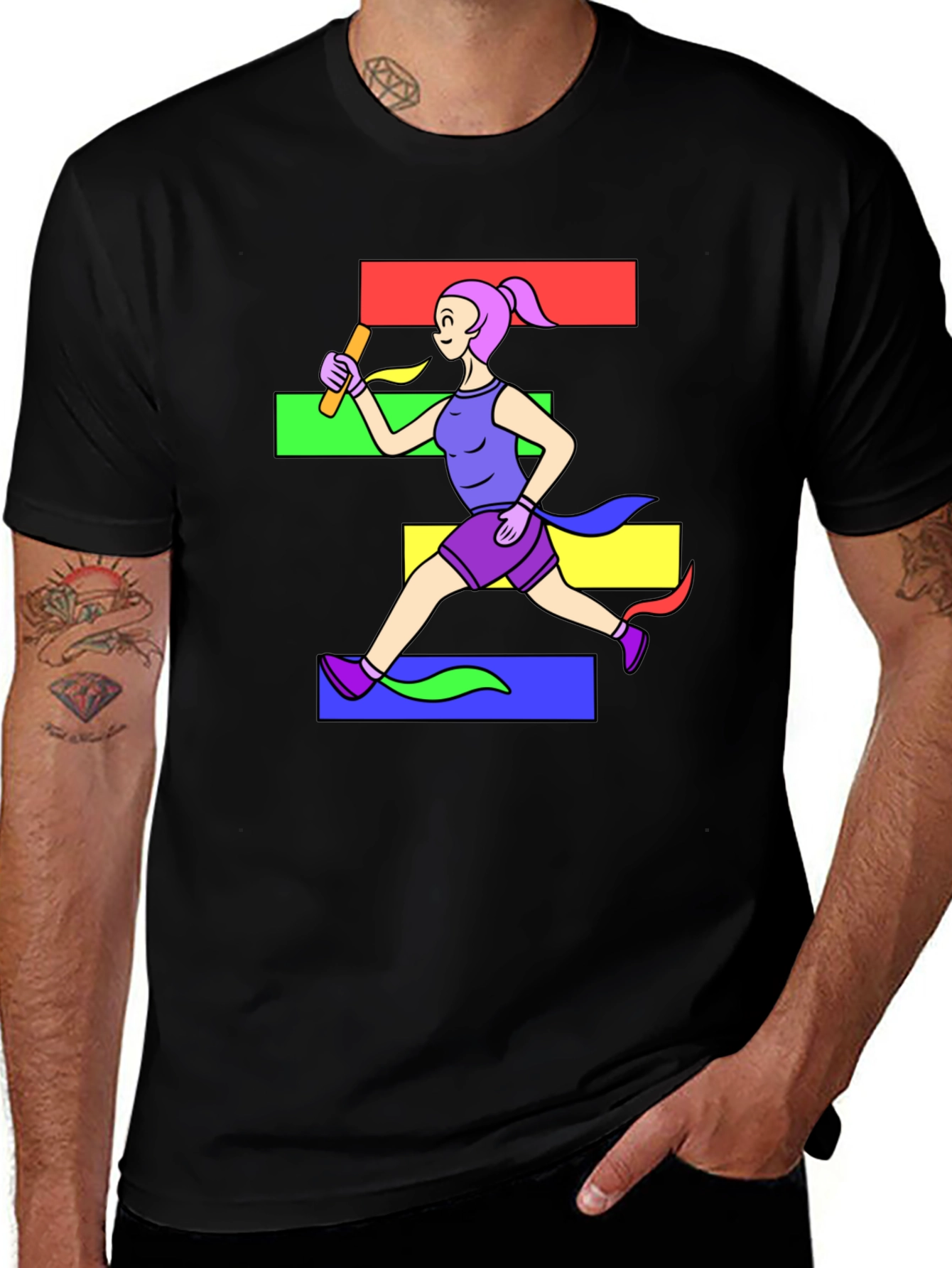 Runner Graphic Black T-Shirt