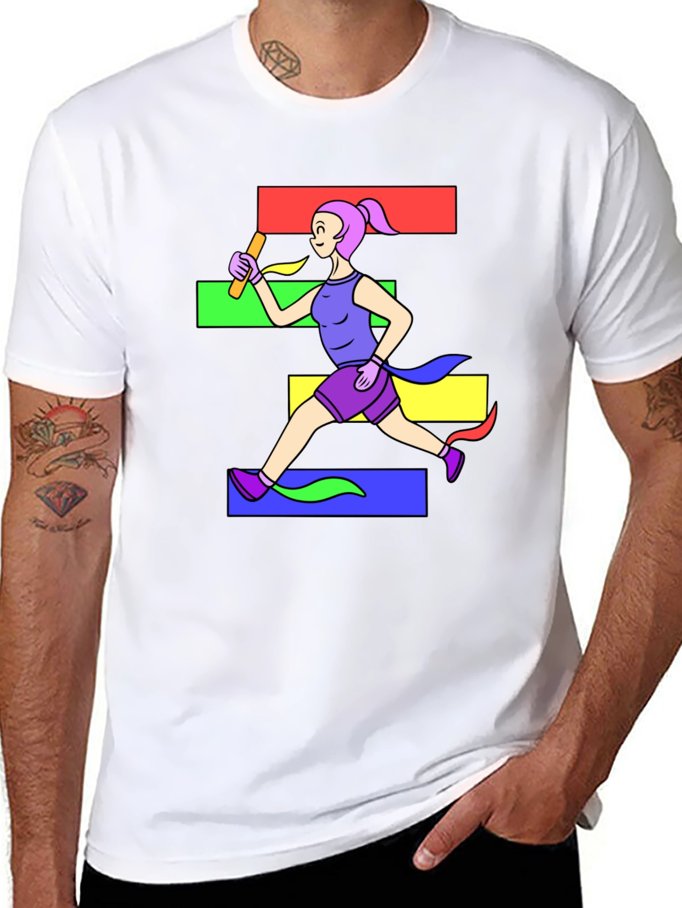 Runner Graphic Black T-Shirt