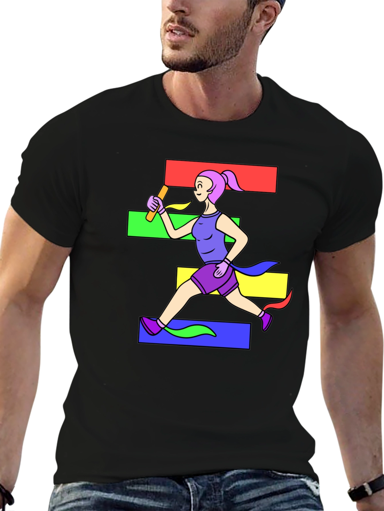 Runner Graphic Black T-Shirt