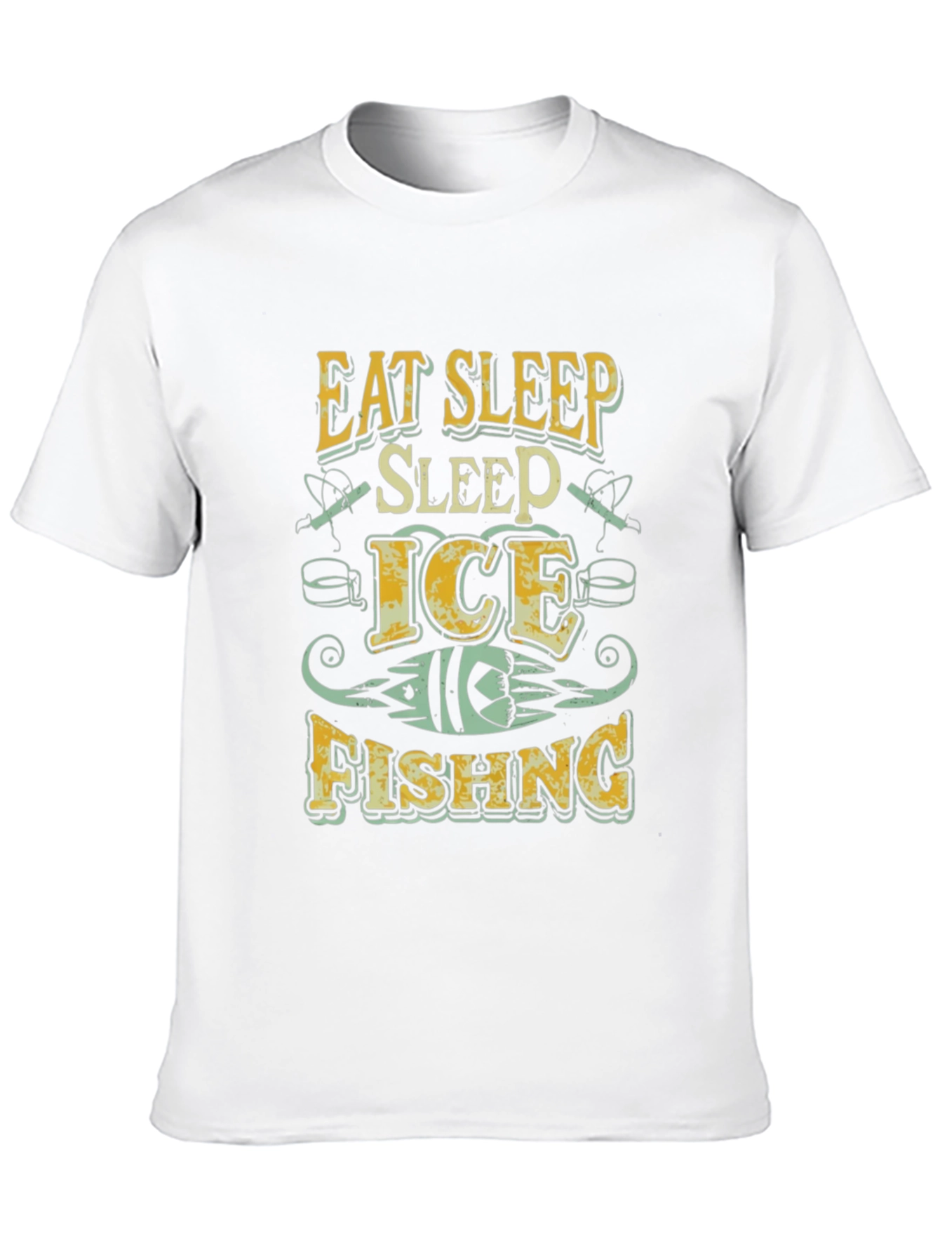 Eat Sleep Ice Fishing Black T-Shirt