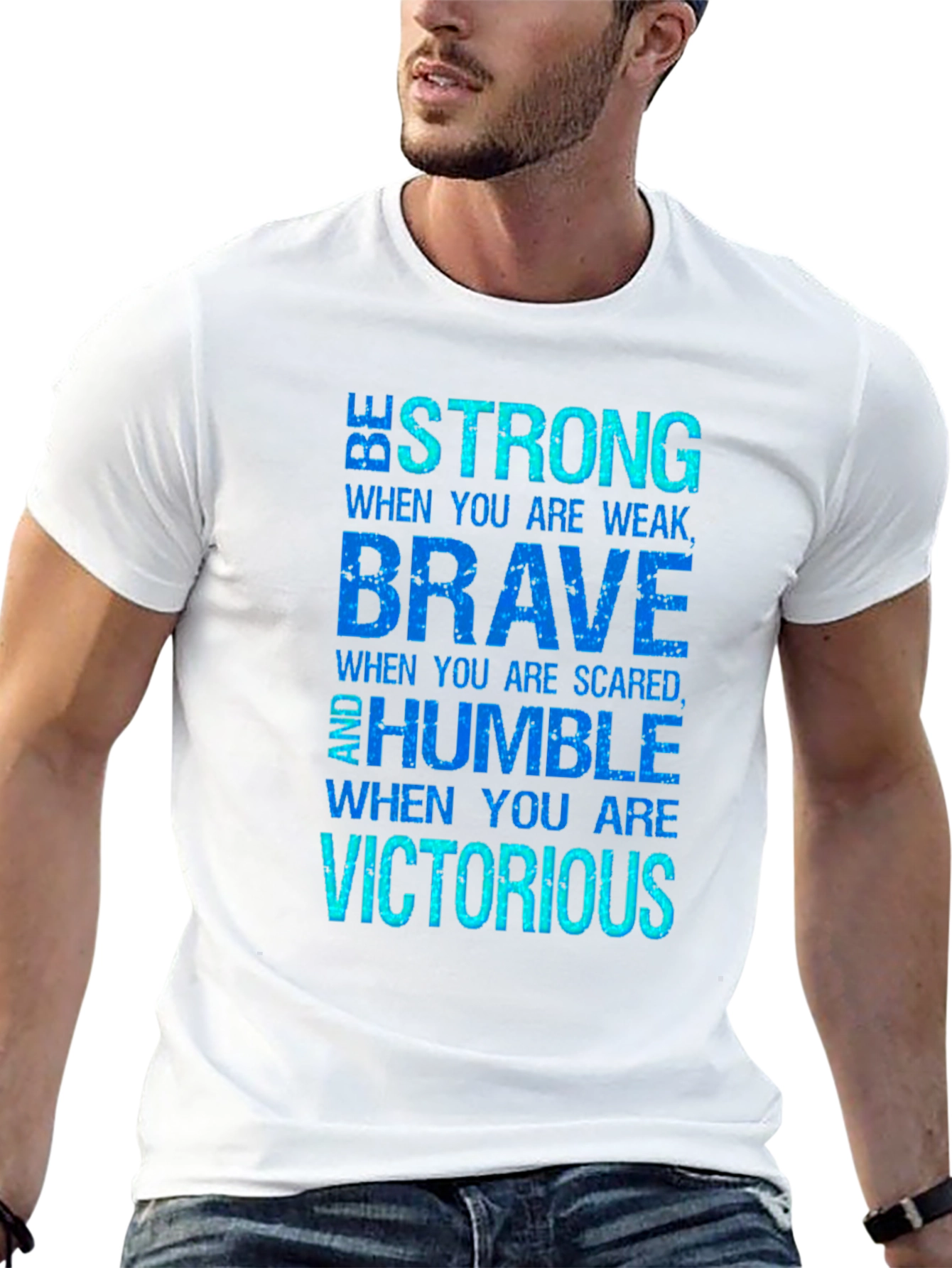 Inspirational Be Strong Brave Humble Black T-Shirt