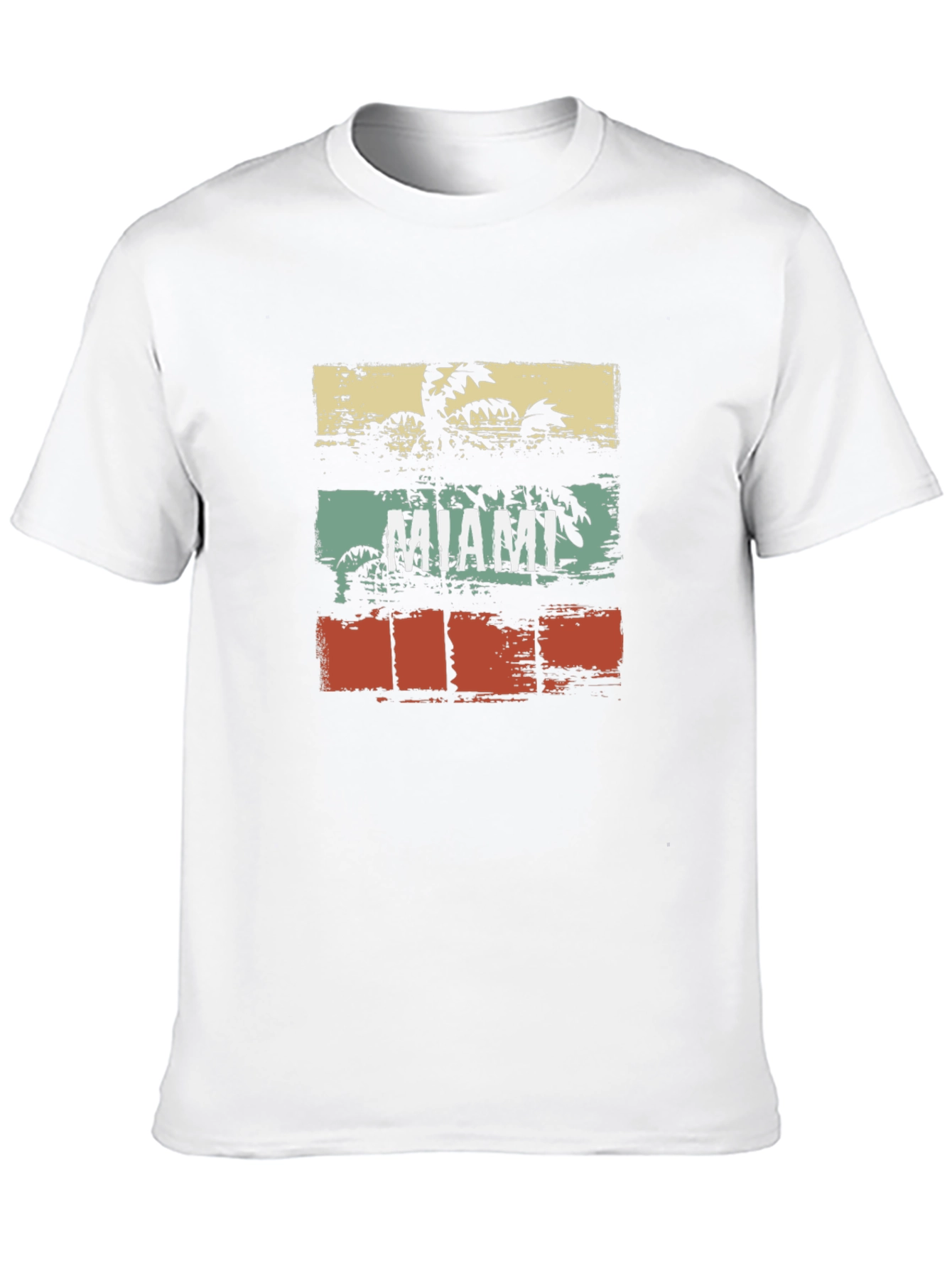 Miami Retro Palm Tree Graphic Tee - Black