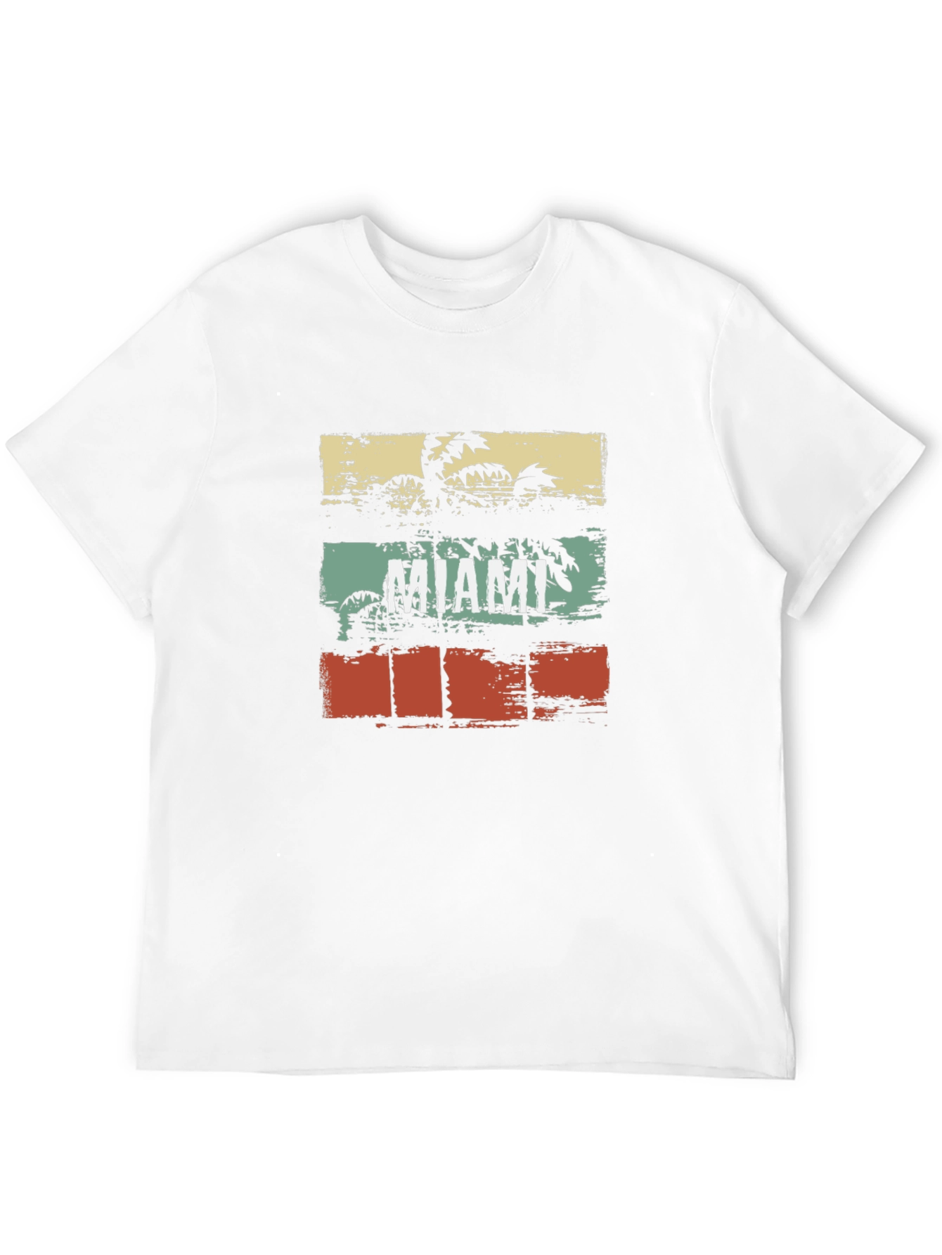 Miami Retro Palm Tree Graphic Tee - Black