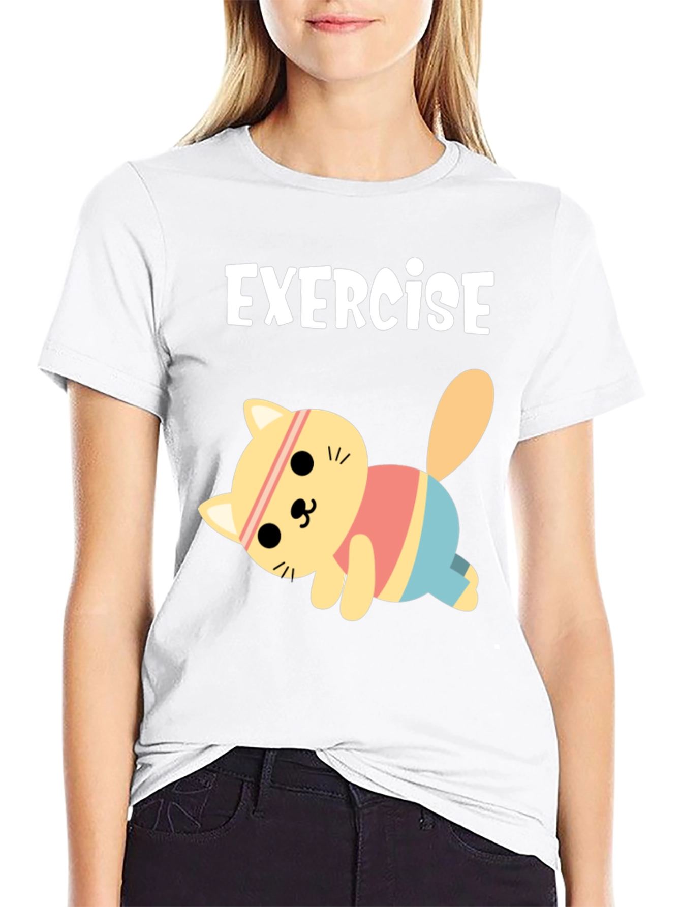 Exercise Cat T-Shirt - Black