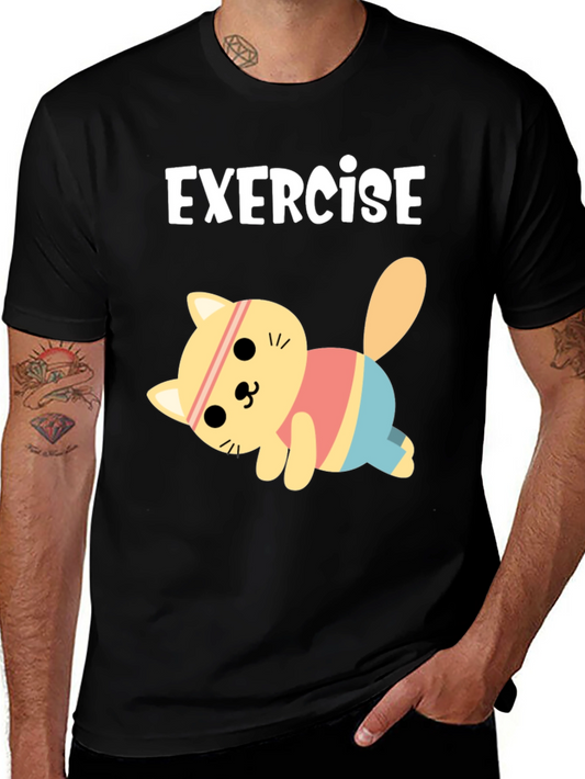 Exercise Cat T-Shirt - Black