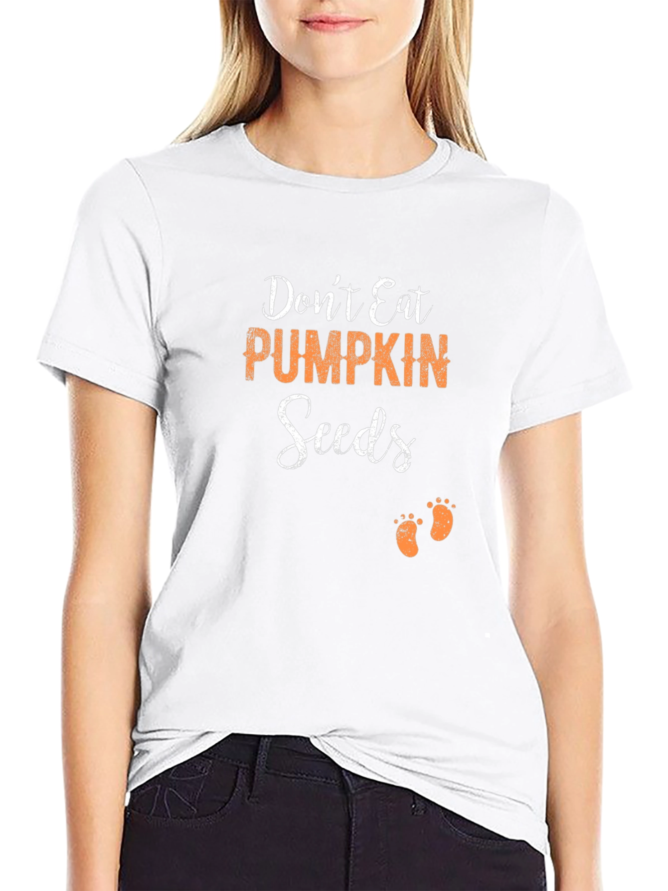 Dont Eat Pumpkin Seeds T-Shirt Pregnancy Announcement Halloween Tee