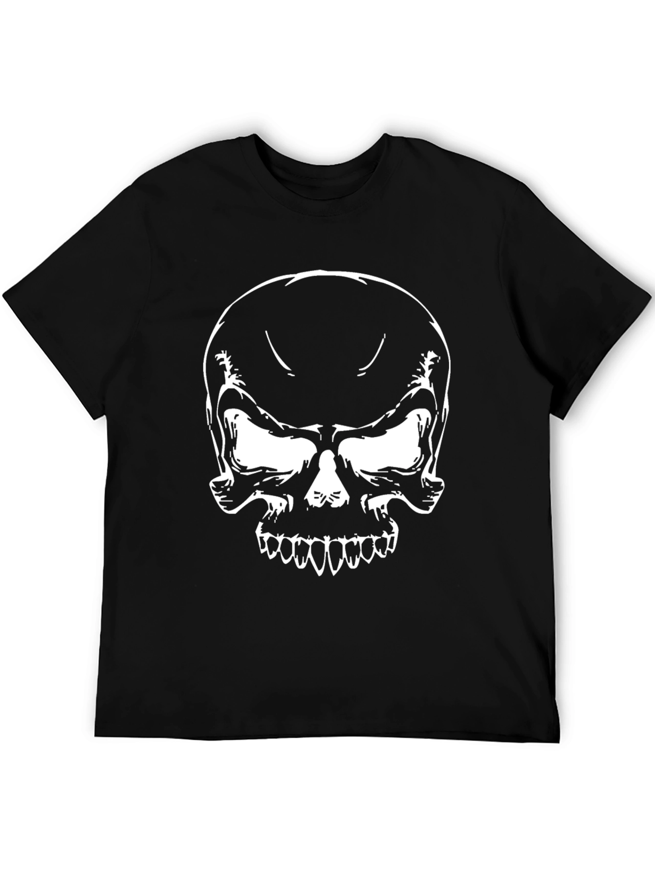 Mens Black Skull Graphic T-Shirt