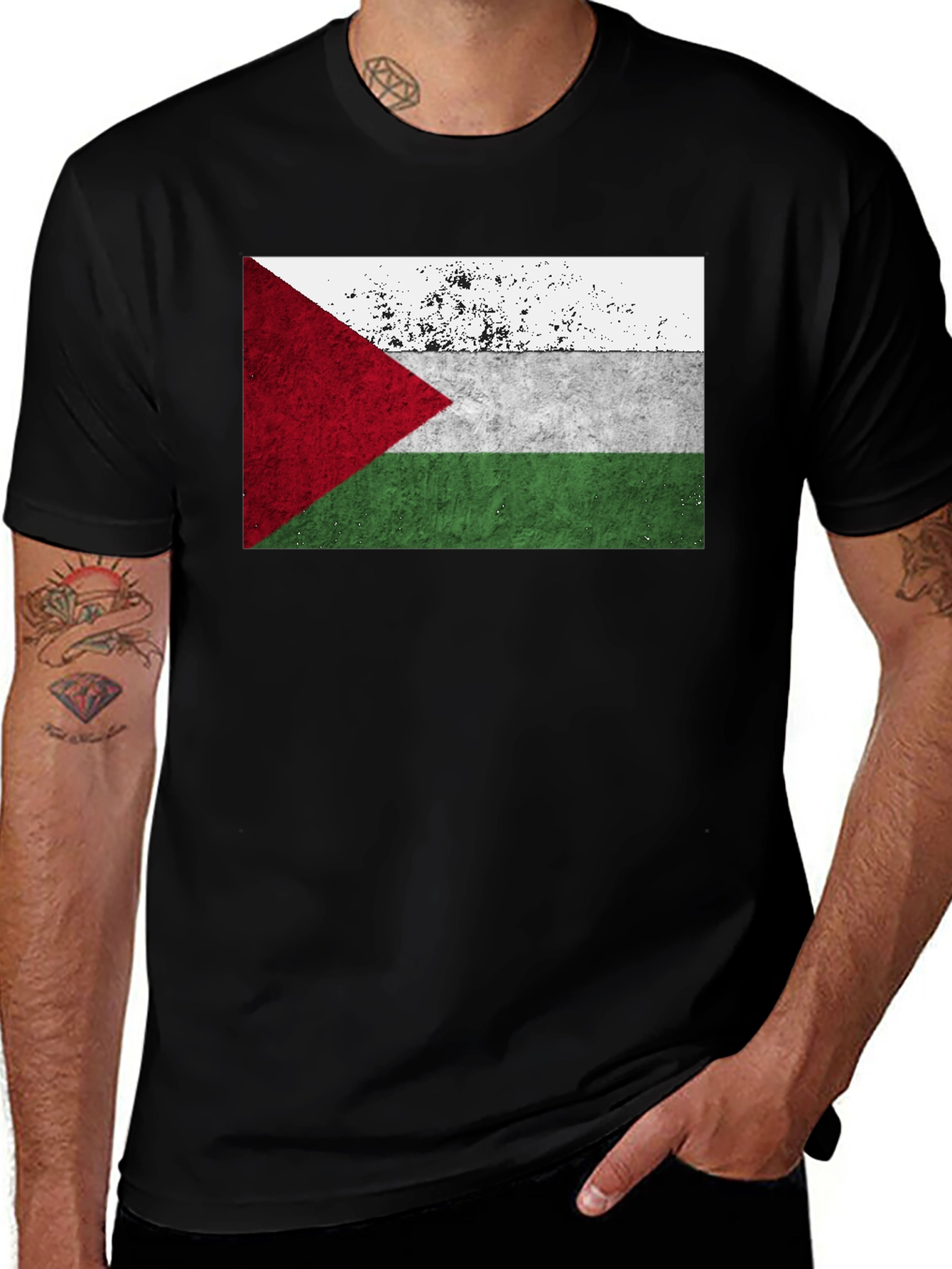 Palestine Flag T-Shirt | Distressed Patriotic Tee