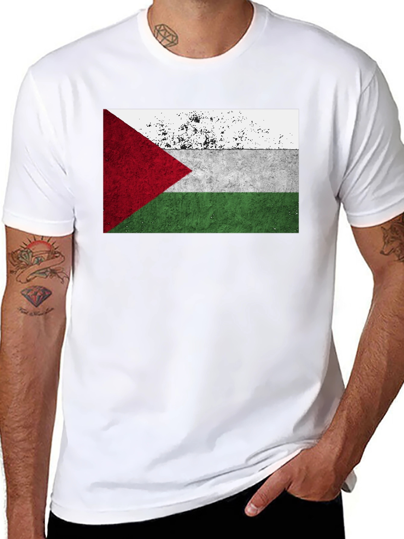 Palestine Flag T-Shirt | Distressed Patriotic Tee