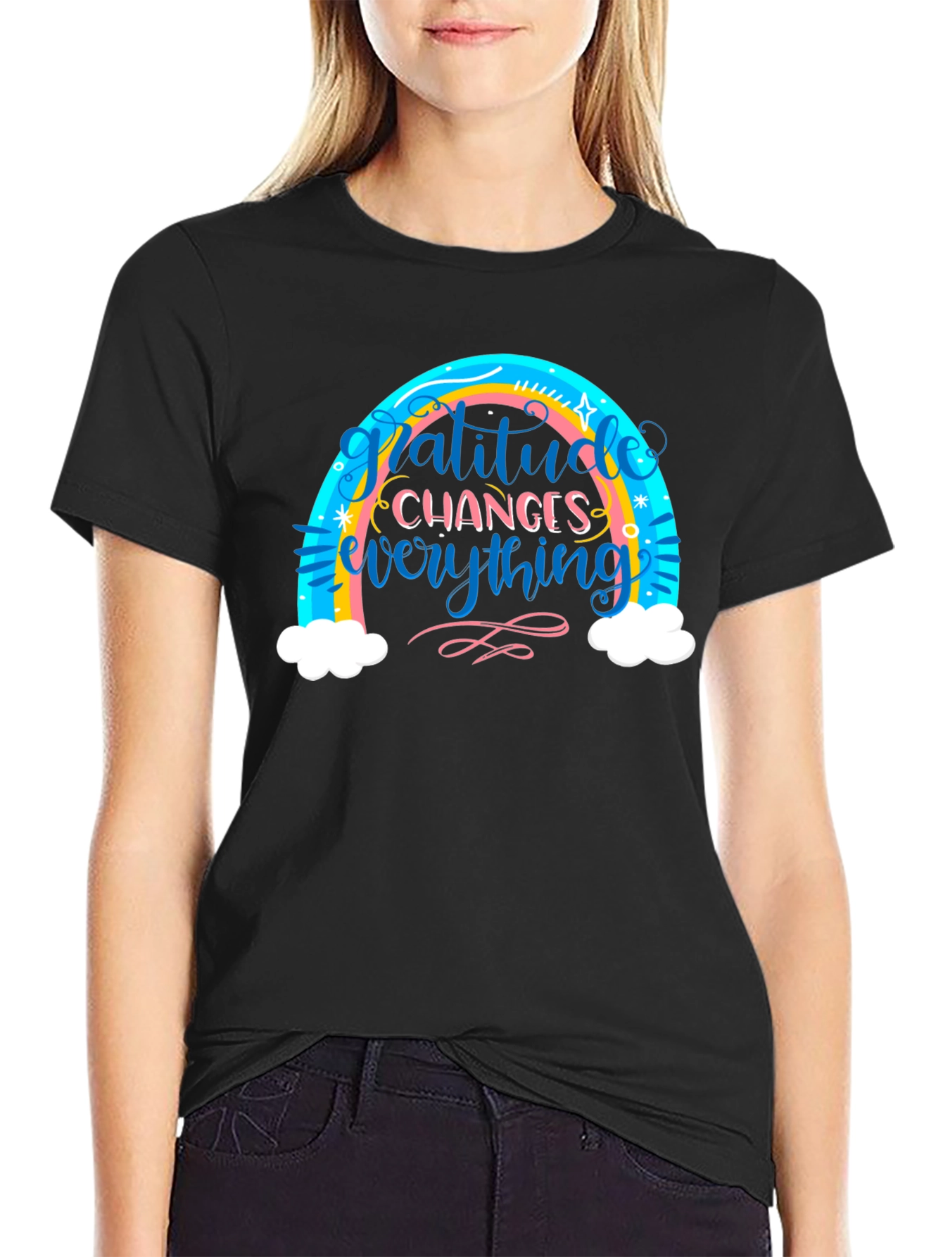 Gratitude Changes Everything Rainbow T-Shirt