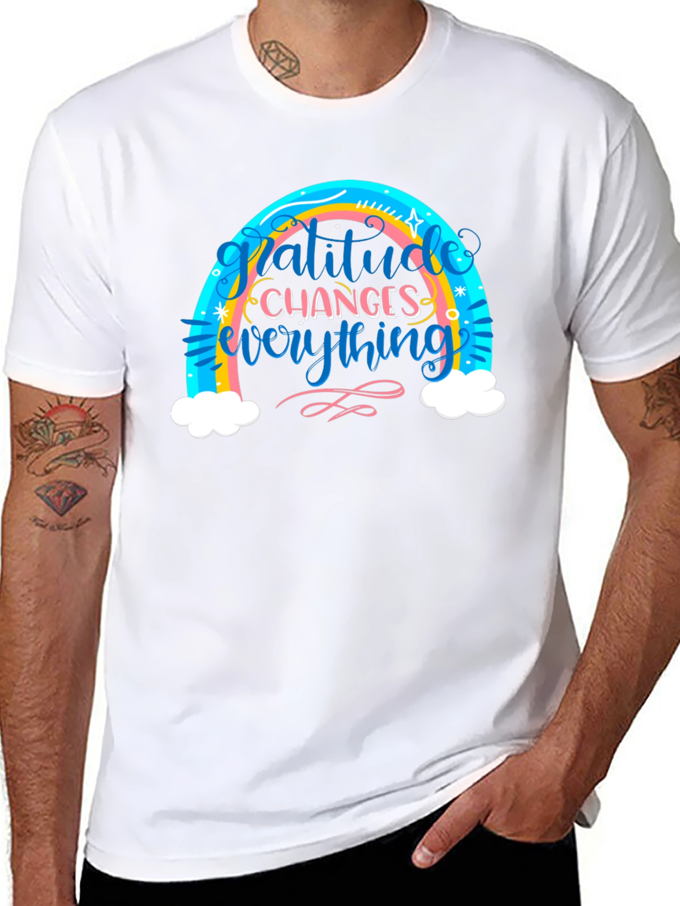 Gratitude Changes Everything Rainbow T-Shirt