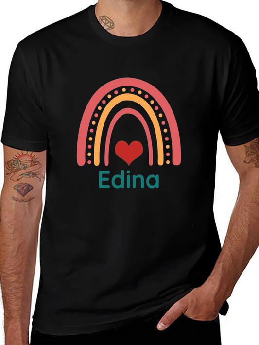Edina Rainbow Heart Personalized T-Shirt