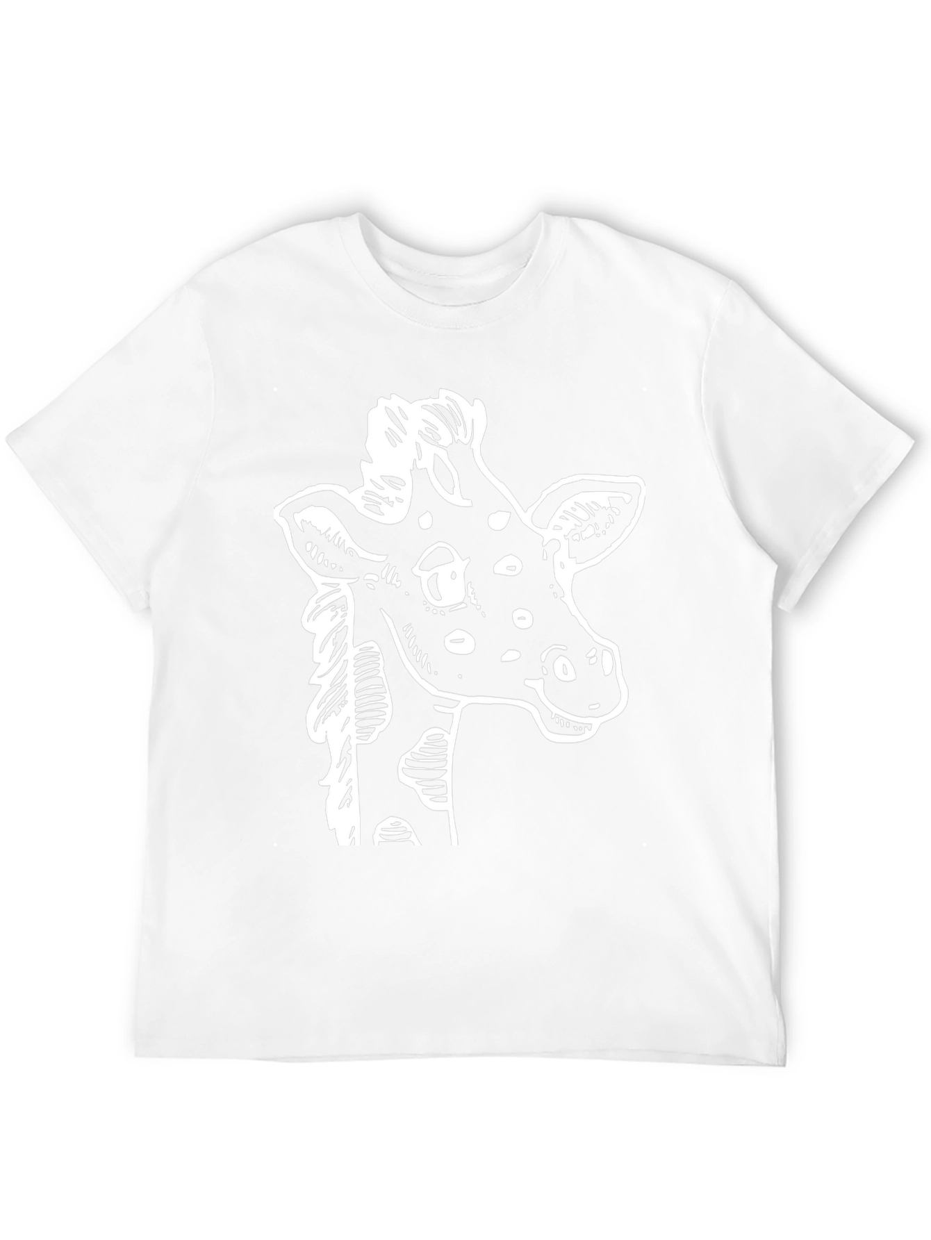 Giraffe Graphic Tee - Black Cotton T-Shirt