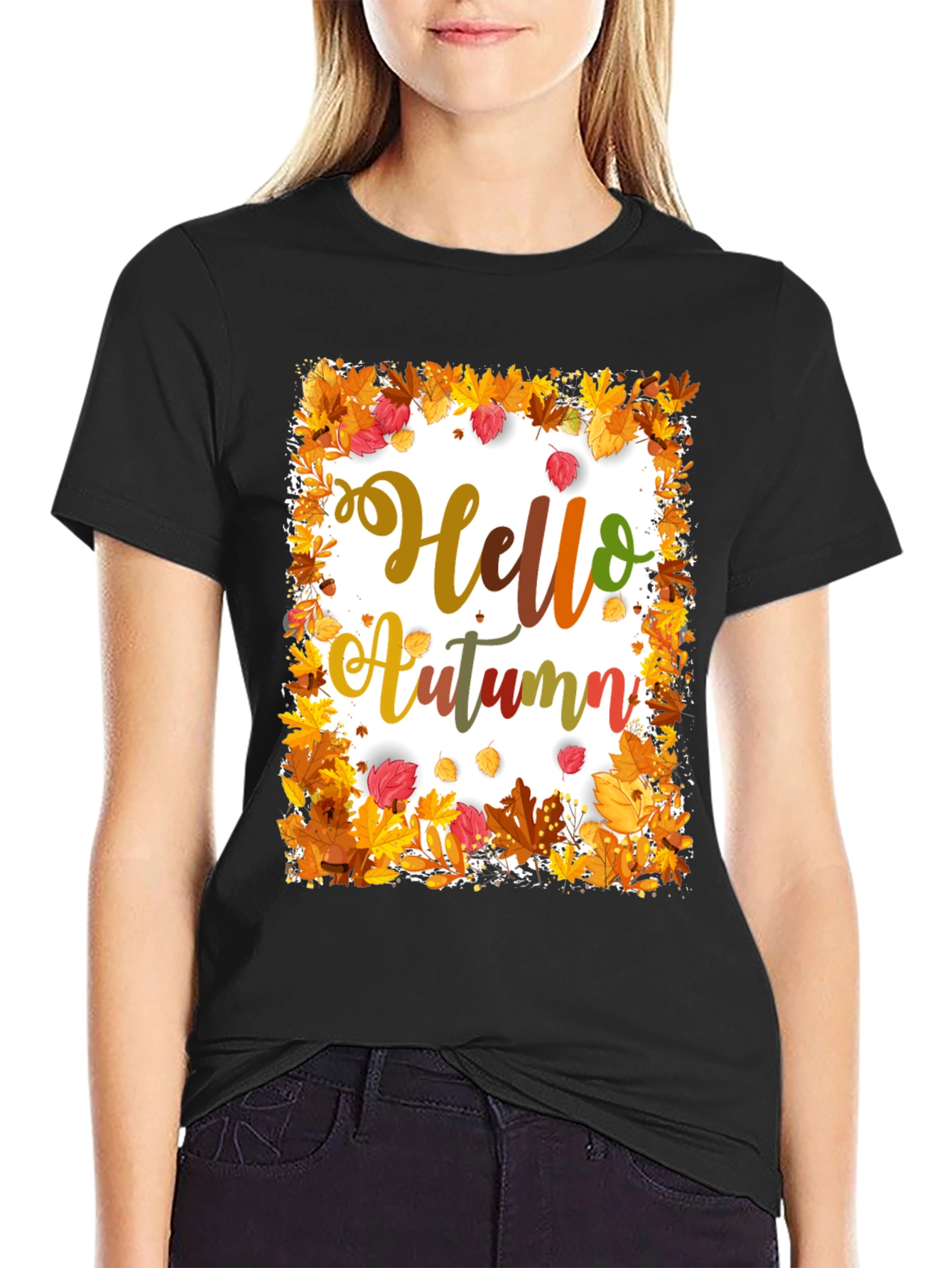 Hello Autumn Graphic T-Shirt - Fall Season Apparel