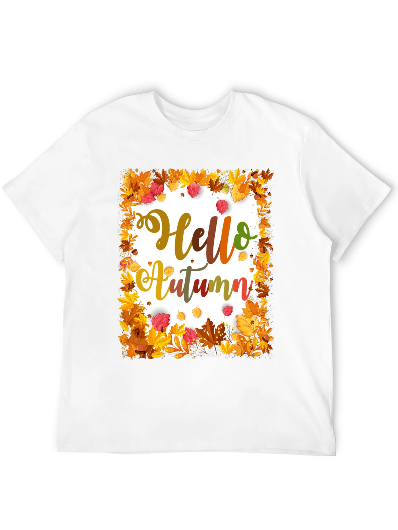 Hello Autumn Graphic T-Shirt - Fall Season Apparel