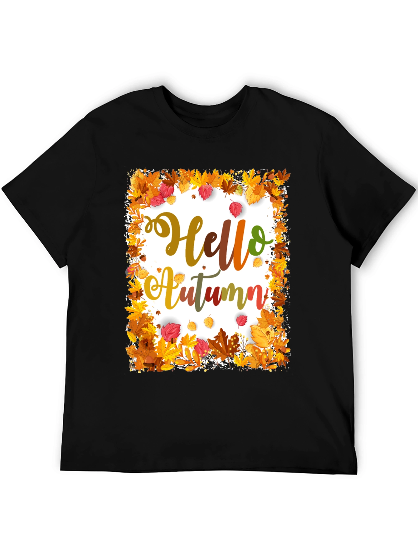 Hello Autumn Graphic T-Shirt - Fall Season Apparel